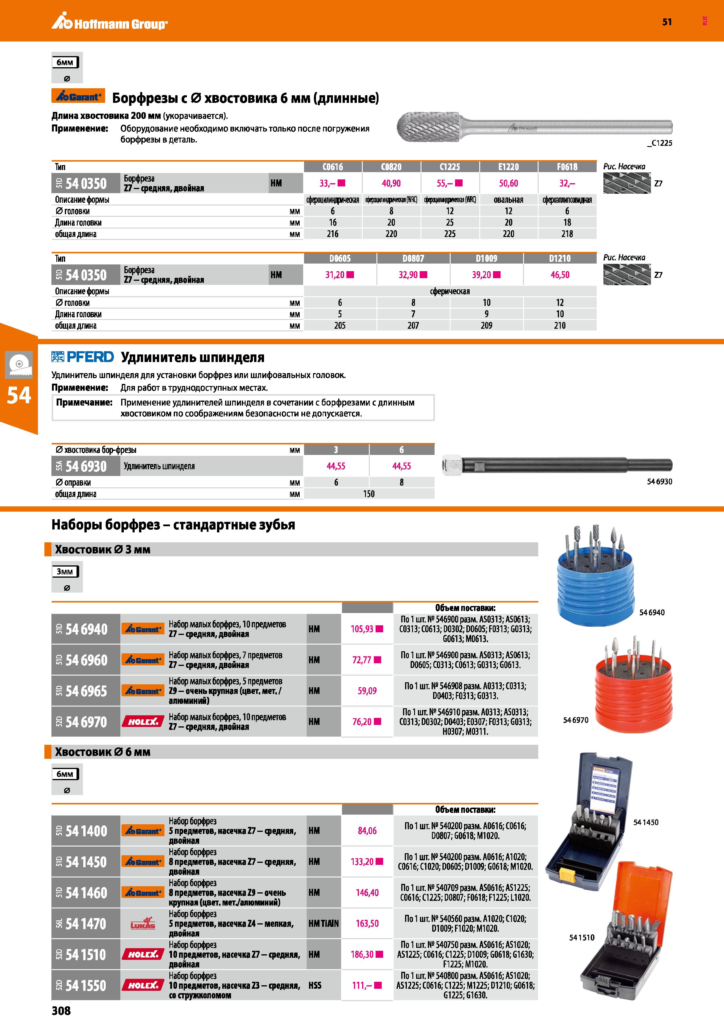 308 Hoffmann Group 51 6мм 0 Acarant' Борфрезы с 0 хвостовика б мм (длинные) Длина хвостовика 200 мм (укорачивается) Применение: Оборудование необходи Каталог HOFFMANN GROUP 2020 Измерительный и ручной инструмент Инвентарь Абразивы Шлифовальные и отрезные круги Электроинструмент Пневмоинструмент Штангенциркули Стр. 308