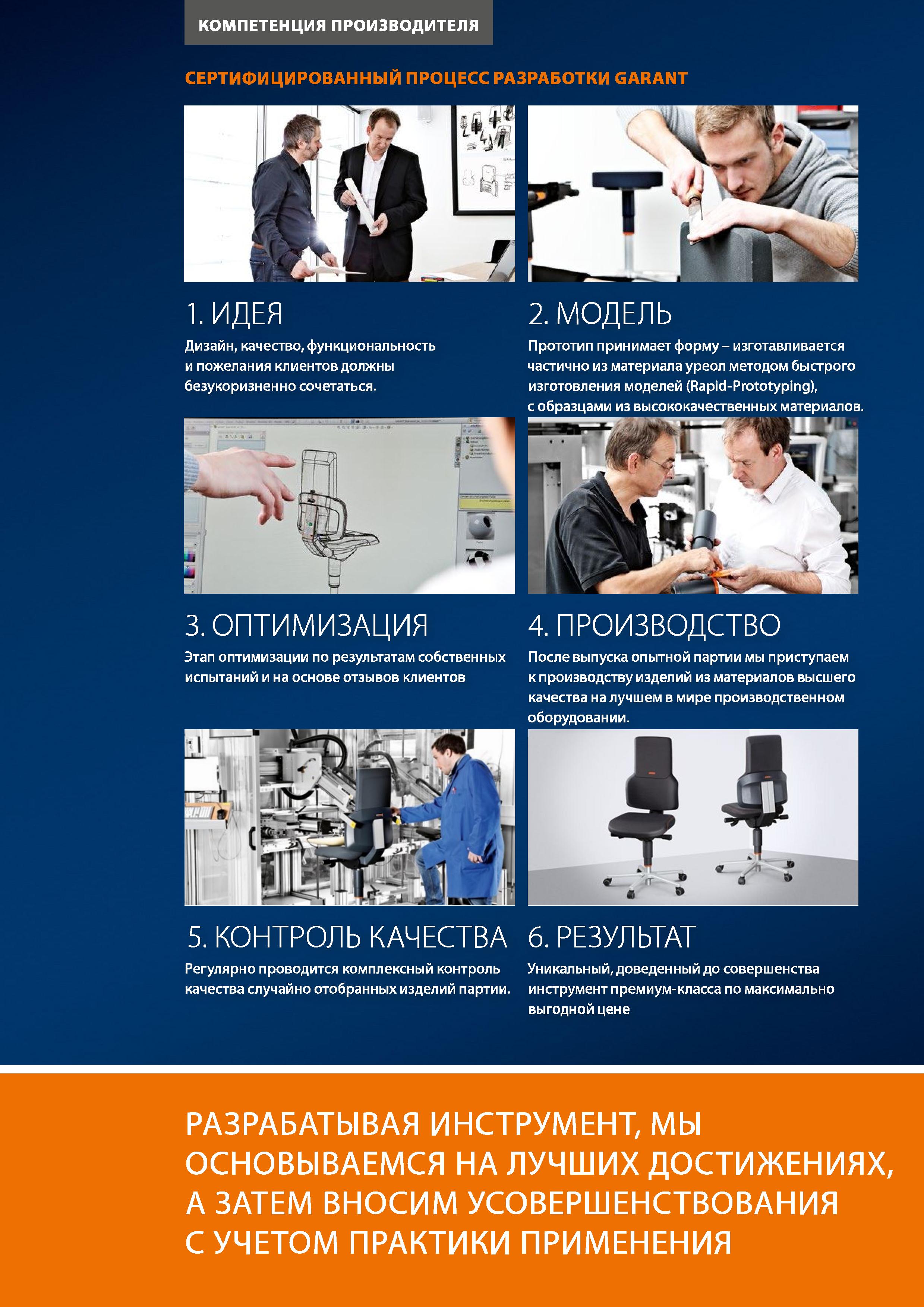 10 КОМПЕТЕНЦИЯ ПРОИЗВОДИТЕЛЯ СЕРТИФИЦИРОВАННЫЙ ПРОЦЕСС РАЗРАБОТКИ GARANT Дизайн, качество, функциональность и пожелания клиентов должны безукоризнен Каталог HOFFMANN GROUP 2020 Промышленная мебель и складское оборудование для производств Системы хранения и транспортировки Тележки и шкафы для инструментов Стр. 