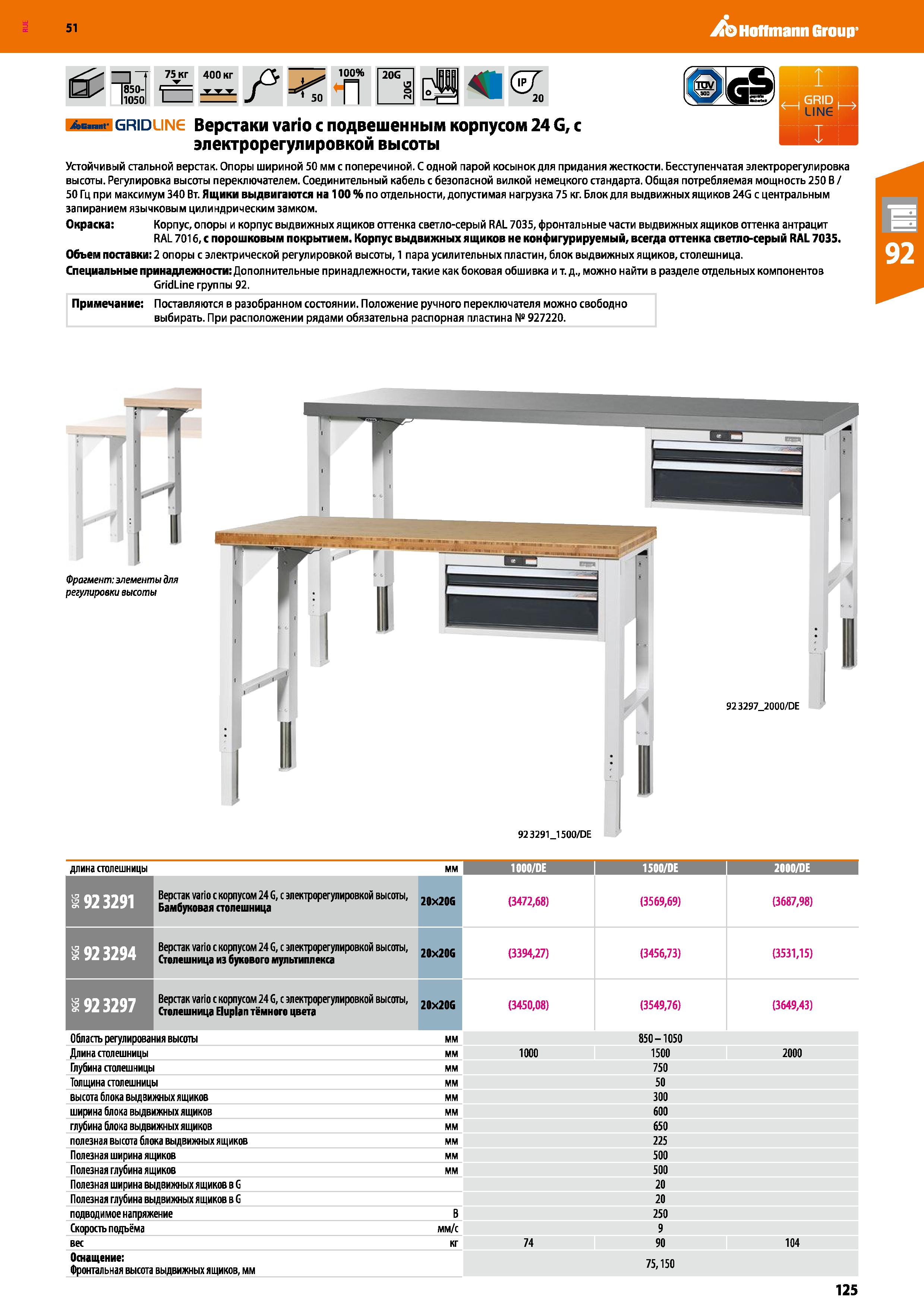 125 Hoffmann Group 51 -l- 75кг 400кг Г% 100,6 n Td ft = г- П 20G щ & 20 , I GRID I ч р> Ав г grid ling Верстаки vario с подвешенным корпусом 24 G, с Каталог HOFFMANN GROUP 2020 Промышленная мебель и складское оборудование для производств Системы хранения и транспортировки Тележки и шкафы для инструментов Стр. 125