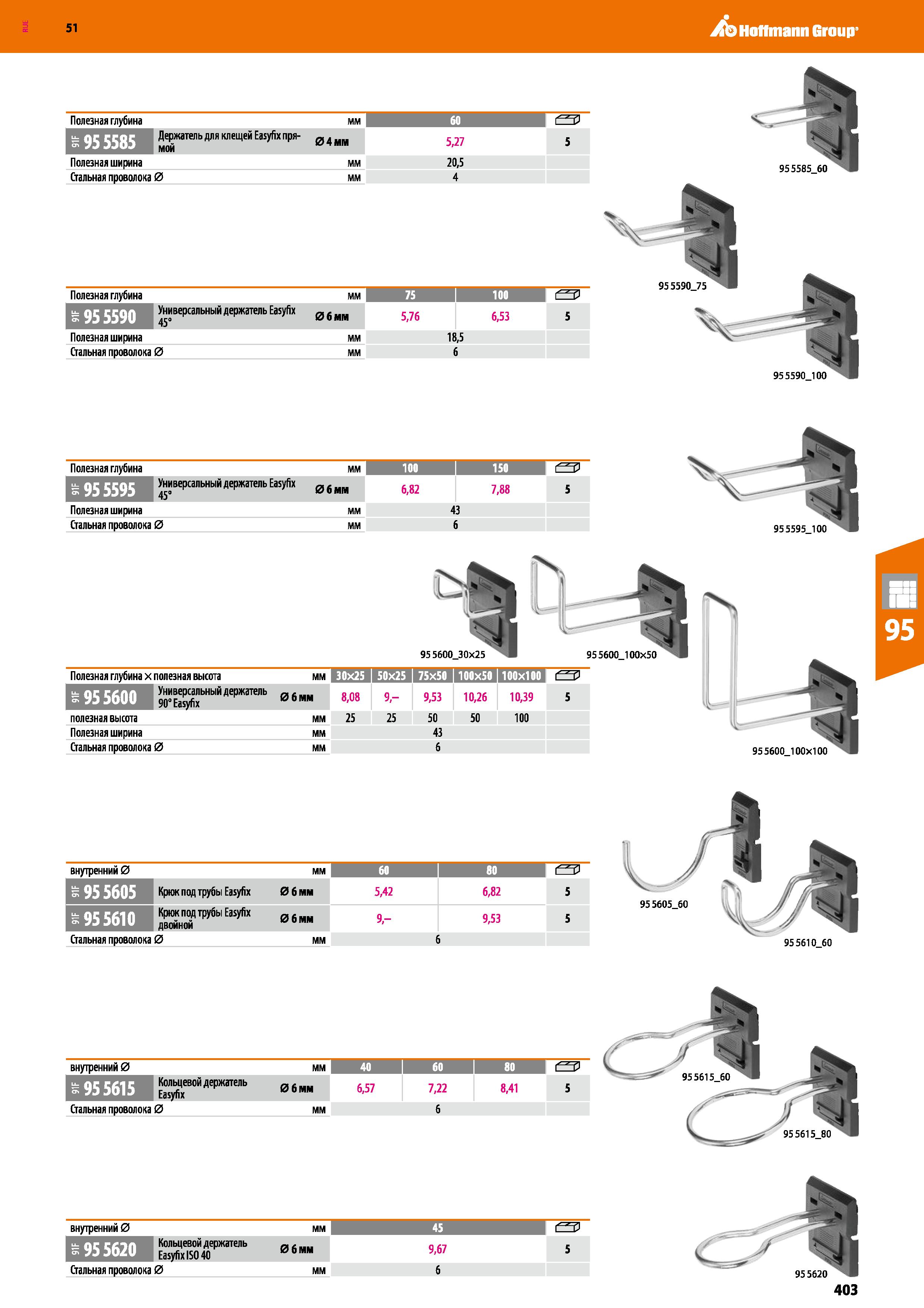 403 51 Ао Hoffmann Group Полезная глубина мм Ш1МД Держатель для клещей Easyfix пря- 0 д мм 5,27 5 Полезная ширина мм 20,5 Стальная проволока 0 мм 4 П Каталог HOFFMANN GROUP 2020 Промышленная мебель и складское оборудование для производств Системы хранения и транспортировки Тележки и шкафы для инструментов Стр. 403