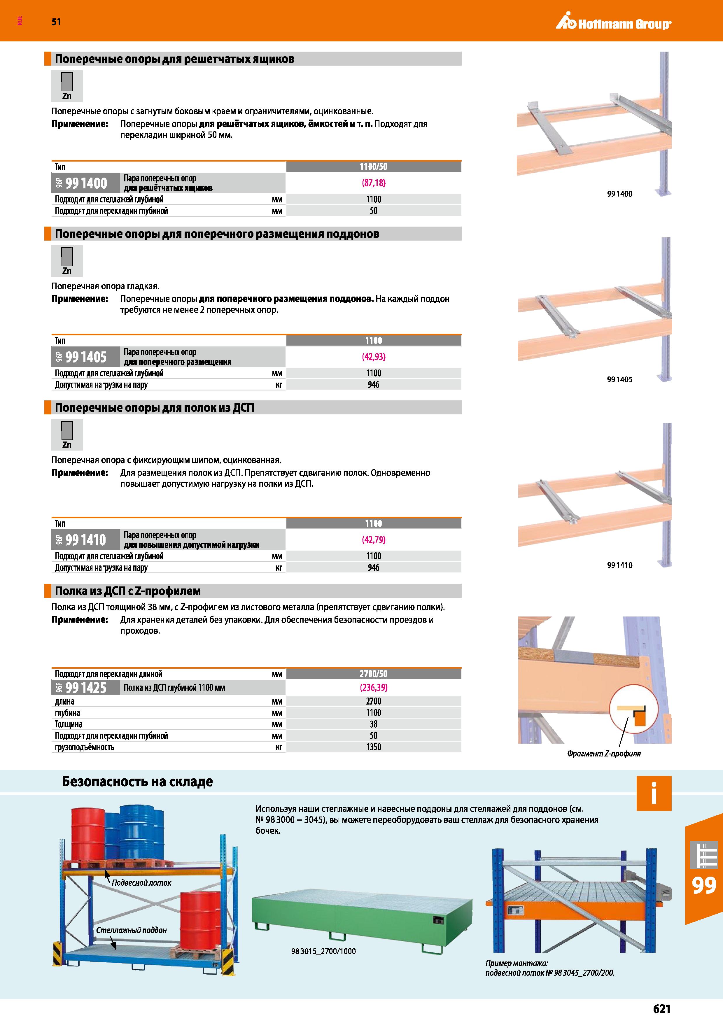 621 Hoffmann Group 51 Поперечные опоры для решетчатых ящиков Zn Поперечные опоры с загнутым боковым краем и ограничителями, оцинкованные Применение: Каталог HOFFMANN GROUP 2020 Промышленная мебель и складское оборудование для производств Системы хранения и транспортировки Тележки и шкафы для инструментов Стр. 621