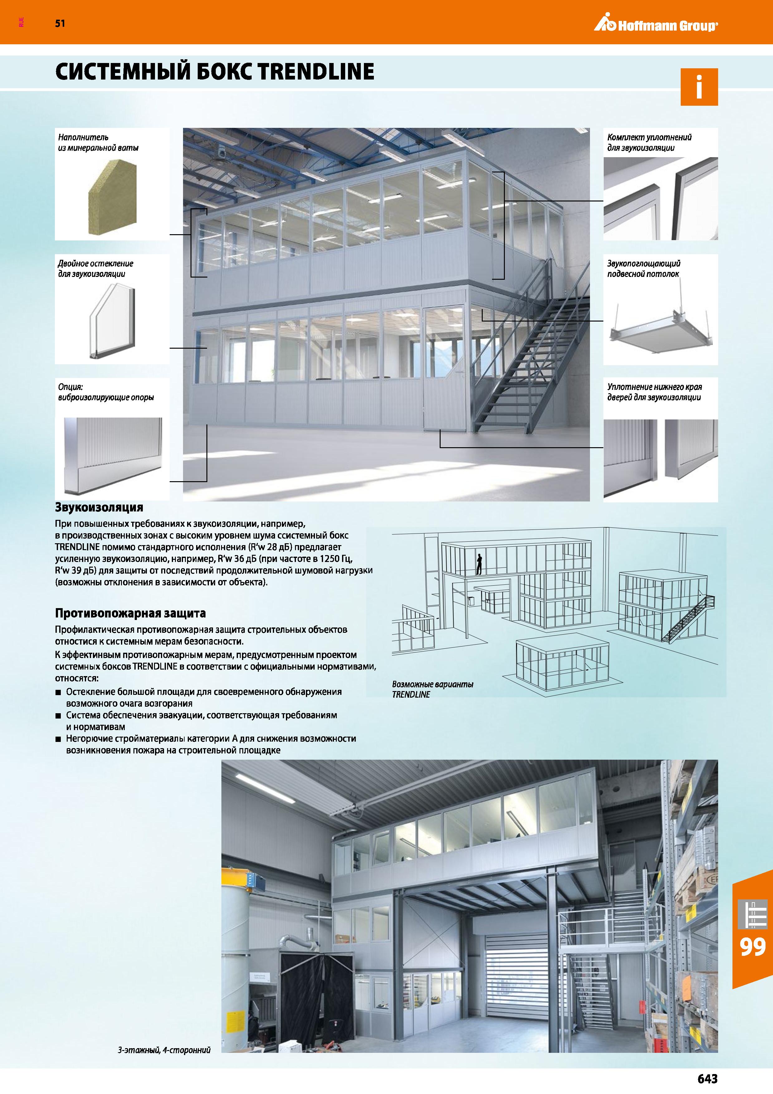 643 Hoffmann Group 51 СИСТЕМНЫЙ БОКС TRENDLINE Двойное остекление для звукоизоляции Опция: виброизолирующие опоры 3-этажный, 4-сторонний Комплект упл Каталог HOFFMANN GROUP 2020 Промышленная мебель и складское оборудование для производств Системы хранения и транспортировки Тележки и шкафы для инструментов Стр. 643