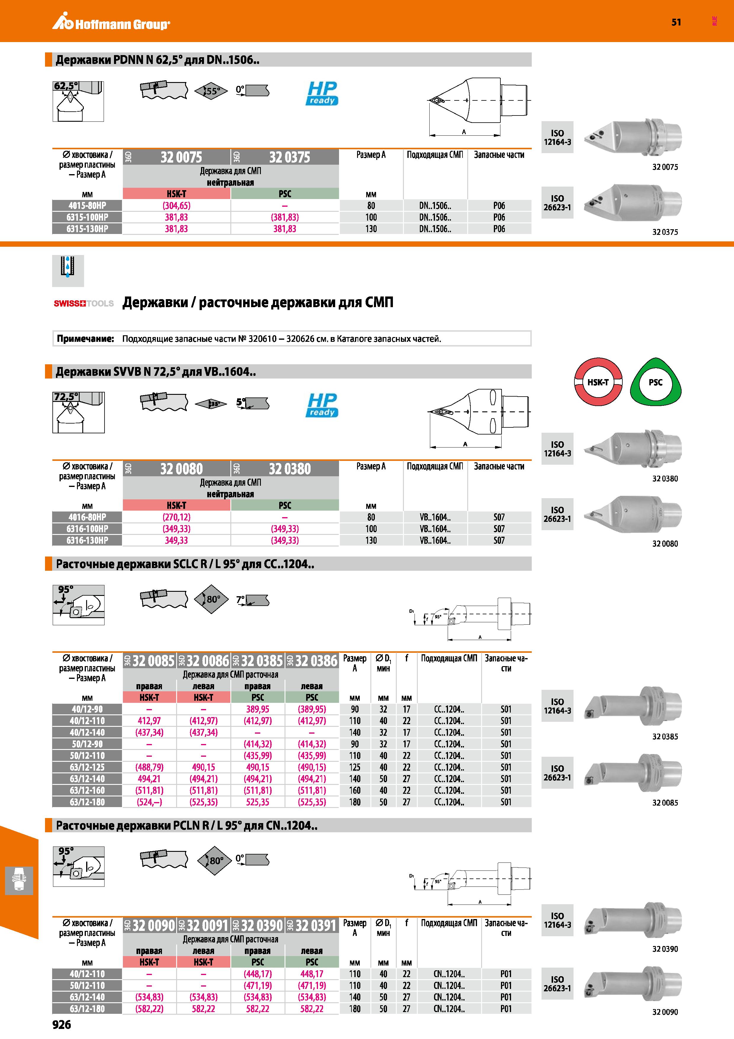 926 Hoffmann Group 51 Державки PDNN N 62,5° для DN 1506 HP ЙШ-VA ISO 12164-3 0 хвостовика/ размер пластины - РазмерА 32 0075 320375 РазмерА Подходяща Каталог HOFFMANN GROUP 2020 Режущий и вспомогательный инструмент для металлорежущих станков с ЧПУ и универсальных Сверла Фрезы Метчики Резцы Развертки Оснастка инструментальная Стр. 926