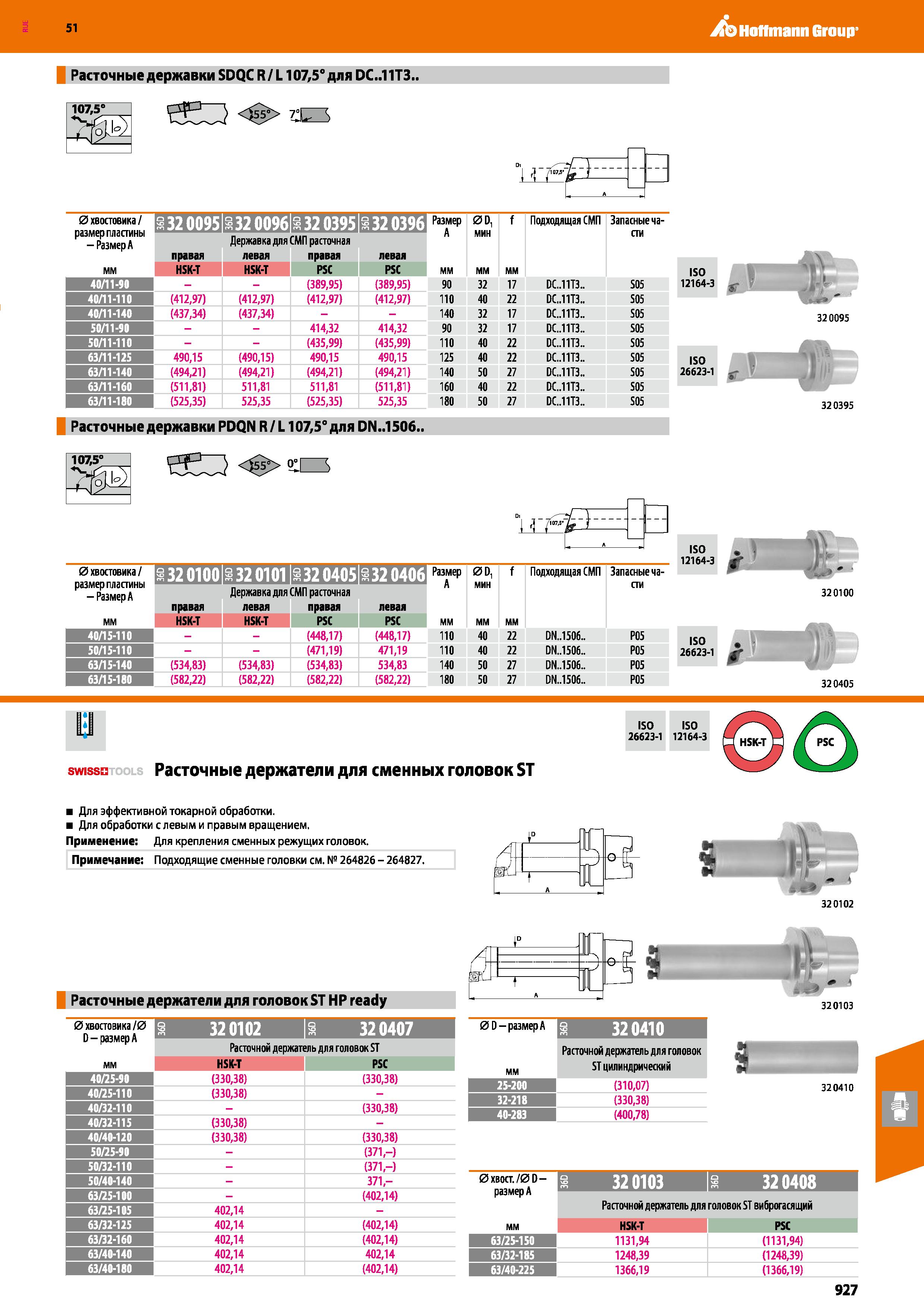 927 Hoffmann Group Расточные державки SDQC R / L 107,5° для DC 11T3 107,5° 0 хвостовика/ размер пластины - РазмерА мм 8 32 0095 832 0096 8320395 8320 Каталог HOFFMANN GROUP 2020 Режущий и вспомогательный инструмент для металлорежущих станков с ЧПУ и универсальных Сверла Фрезы Метчики Резцы Развертки Оснастка инструментальная Стр. 927
