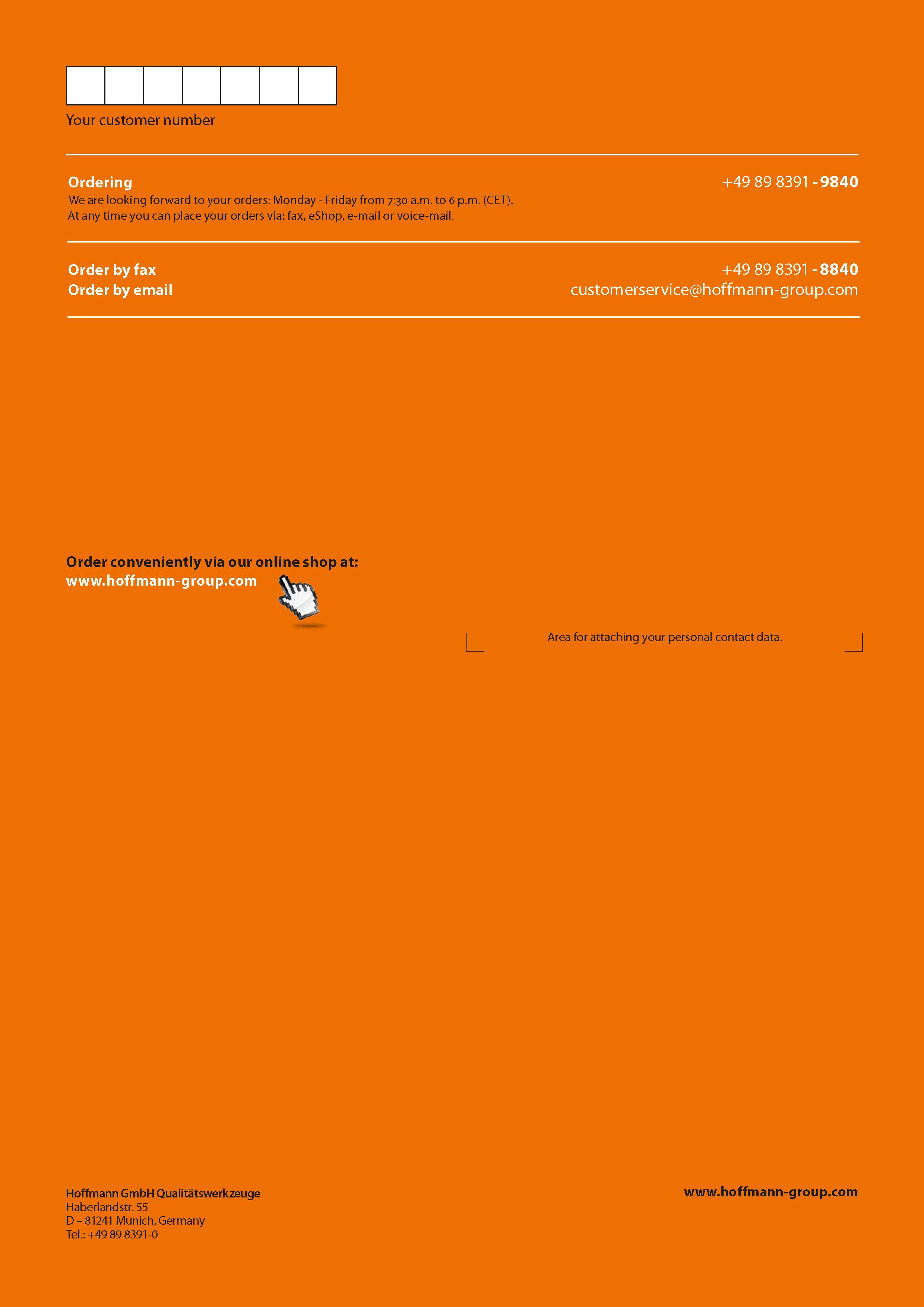 2 Your customer number Order conveniently via our online shop at: Area for attaching your personal contact data Hoffmann GmbH Qualitatswerkzeuge Ha Каталог HOFFMANN GROUP 2020 Средства индивидуальной защиты органов зрения дыхания кожи СИЗ от поражения электрическим током шума Защитные перчатки Очки Специальная одежда Стр. 