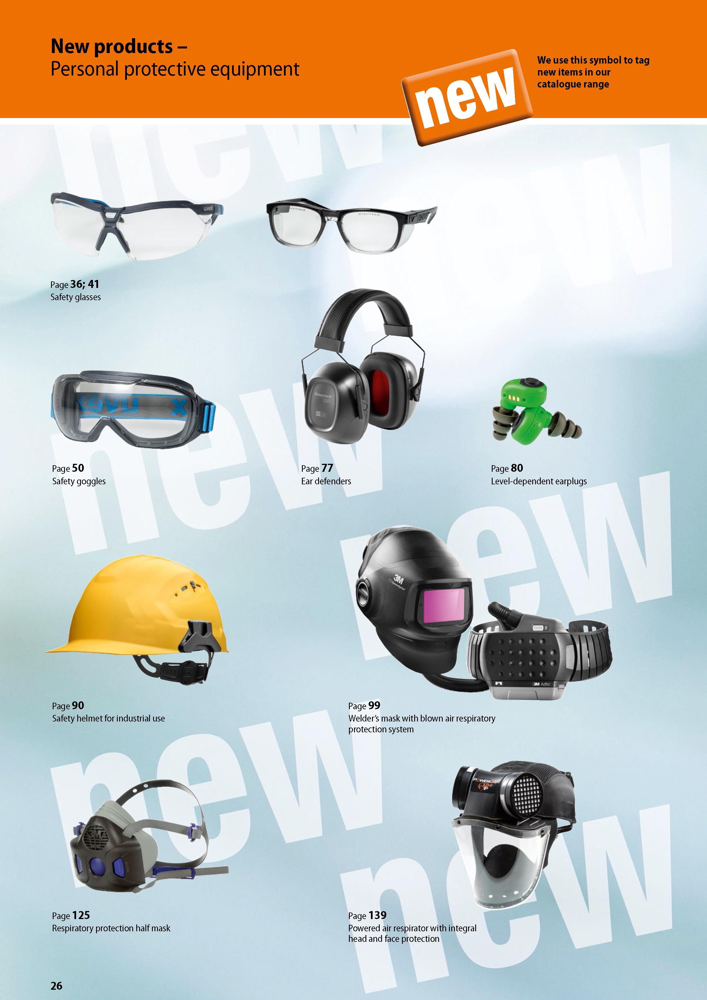 26 New products - Personal protective equipment We use this symbol to tag new items in our catalogue range Page 36; 41 Safety glasses Page 50 Safety Каталог HOFFMANN GROUP 2020 Средства индивидуальной защиты органов зрения дыхания кожи СИЗ от поражения электрическим током шума Защитные перчатки Очки Специальная одежда Стр. 26
