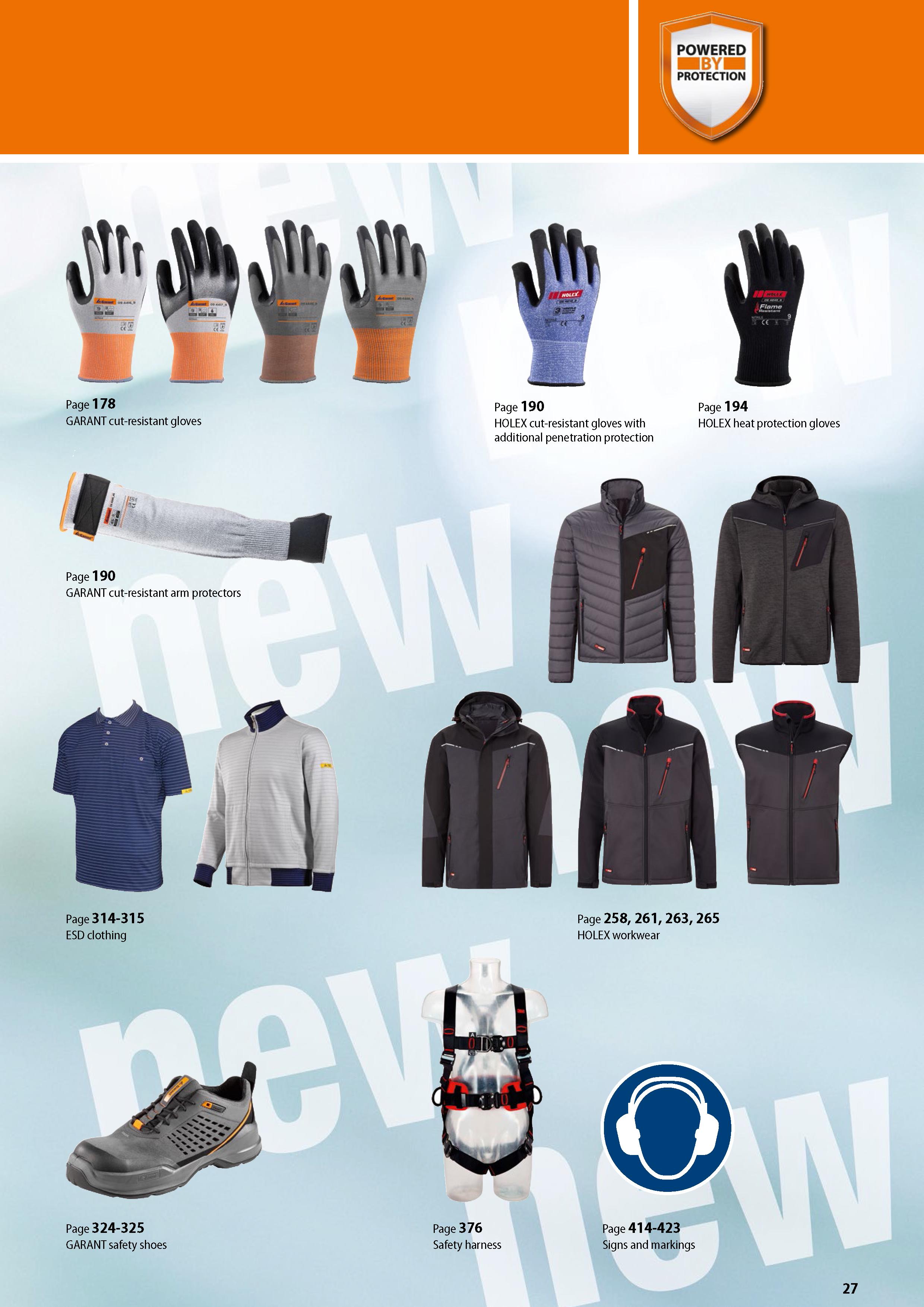 27 Page 178 GARANT cut-resistant gloves m Page 190 GARANT cut-resistant arm protectors Page 314-315 ESD clothing i3S , Page 190 HOLEX cut-resistant Каталог HOFFMANN GROUP 2020 Средства индивидуальной защиты органов зрения дыхания кожи СИЗ от поражения электрическим током шума Защитные перчатки Очки Специальная одежда Стр. 27
