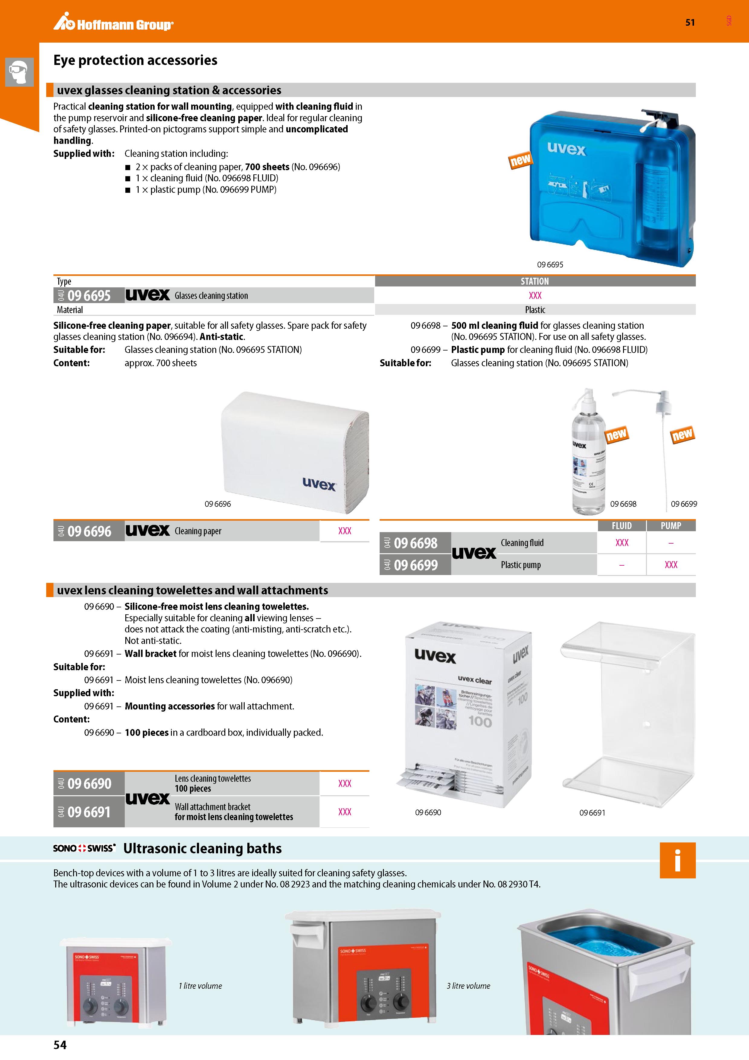 54 Practical cleaning station for wall mounting, equipped with cleaning fluid in the pump reservoir and silicone-free cleaning paper Ideal for regul Каталог HOFFMANN GROUP 2020 Средства индивидуальной защиты органов зрения дыхания кожи СИЗ от поражения электрическим током шума Защитные перчатки Очки Специальная одежда Стр. 54