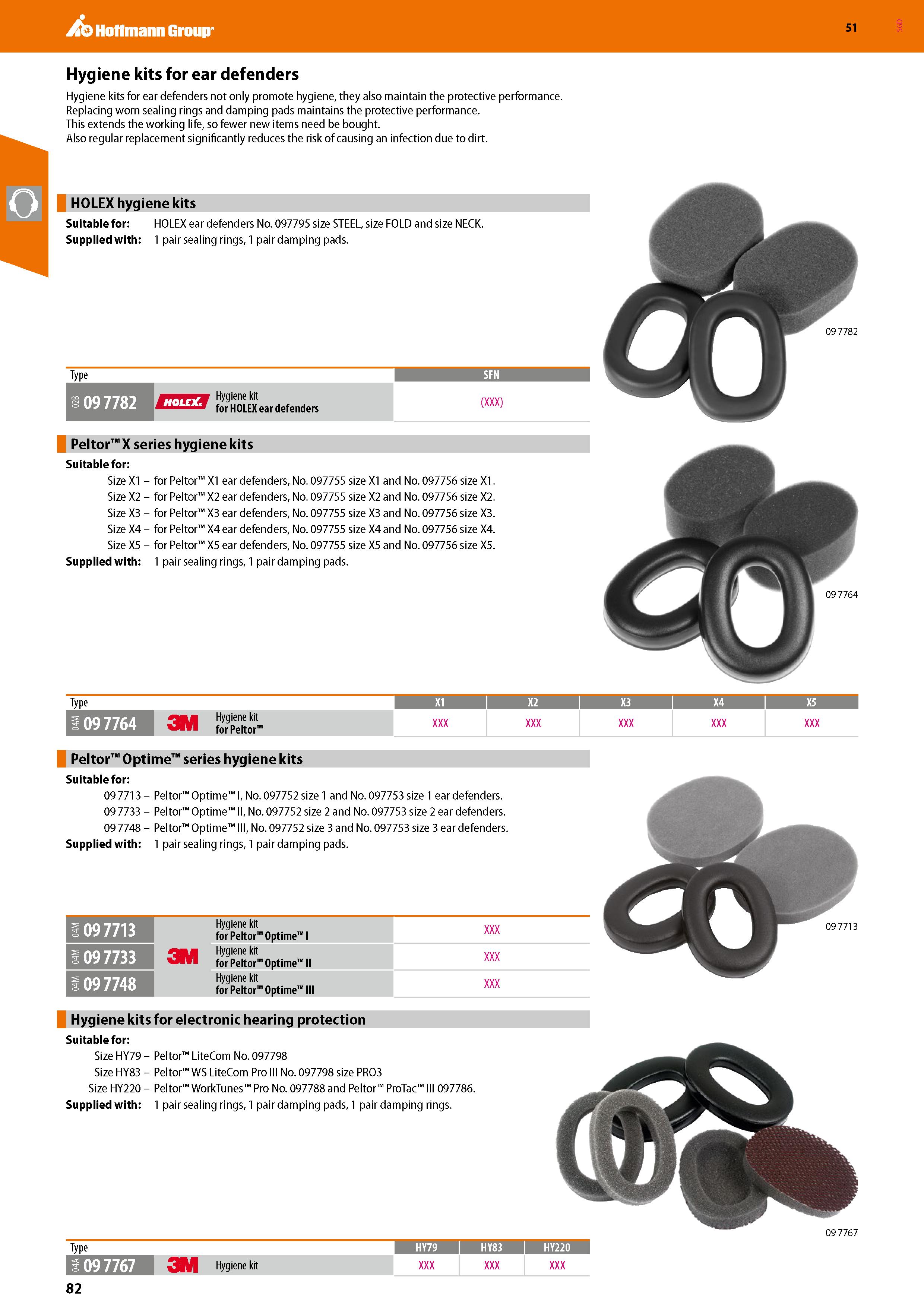 82 Hoffmann Group 51 Hygiene kits for ear defenders Hygiene kits for ear defenders not only promote hygiene, they also maintain the protective perfo Каталог HOFFMANN GROUP 2020 Средства индивидуальной защиты органов зрения дыхания кожи СИЗ от поражения электрическим током шума Защитные перчатки Очки Специальная одежда Стр. 82