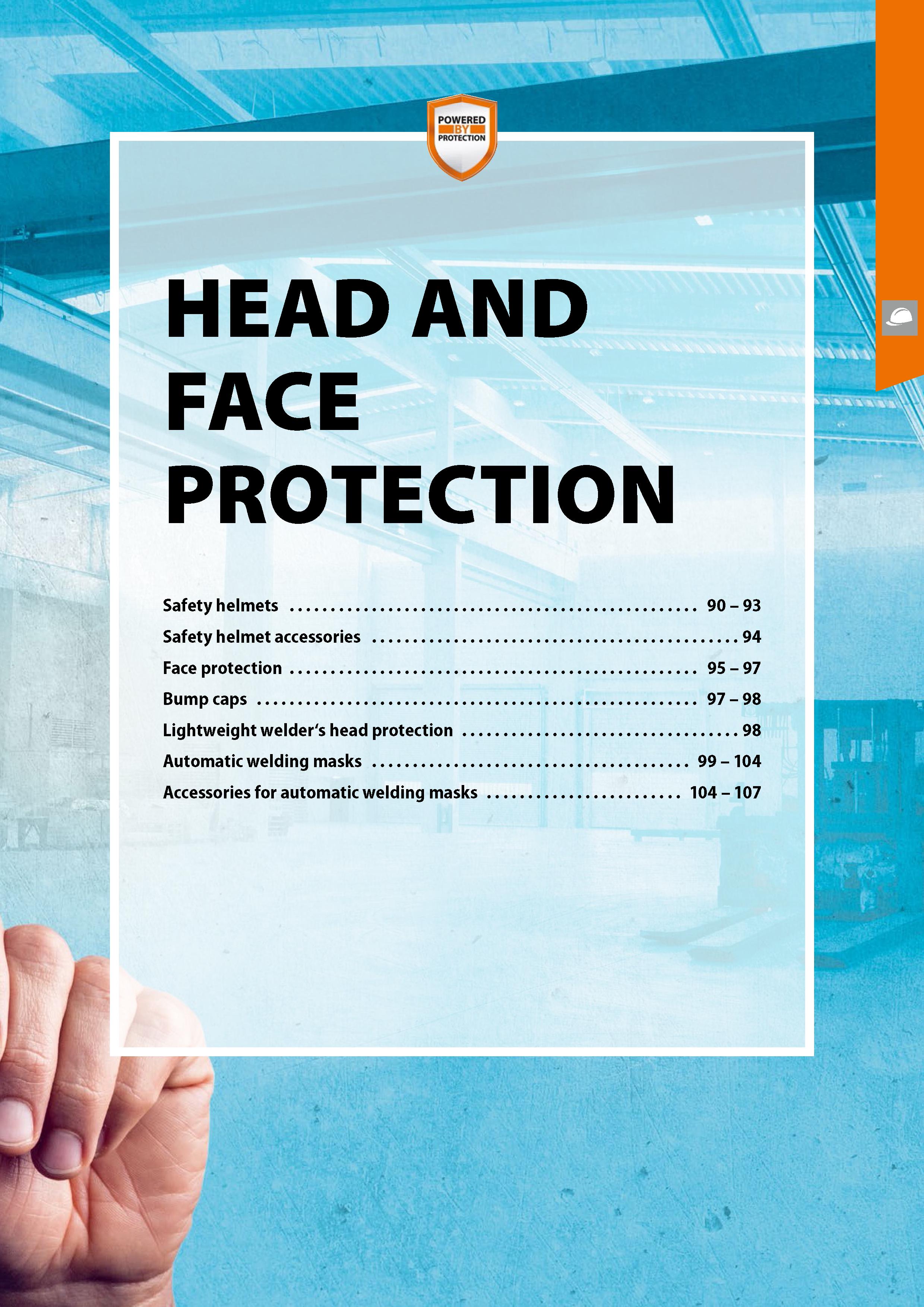 85 Safety helmets Safety helmet accessories Face protection Bump caps Lightweight welder's head protection Automatic welding masks Accessories for a Каталог HOFFMANN GROUP 2020 Средства индивидуальной защиты органов зрения дыхания кожи СИЗ от поражения электрическим током шума Защитные перчатки Очки Специальная одежда Стр. 85