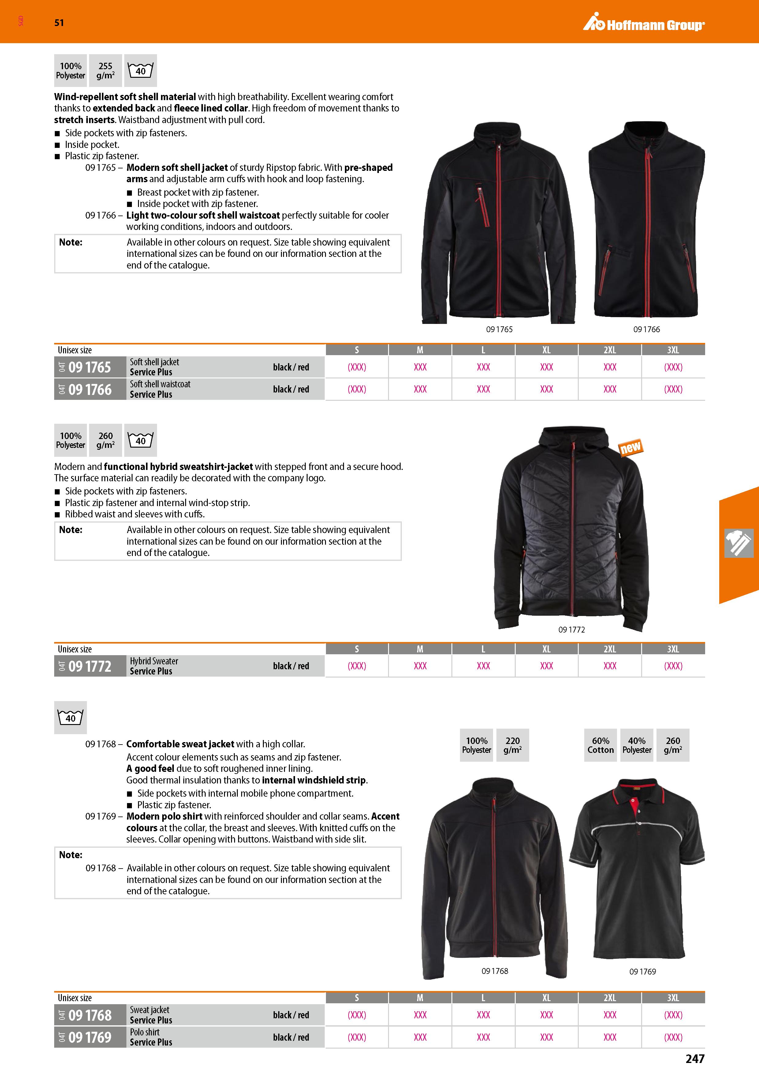 247 SGD Hoffmann Group 51 100% 255 Polyester g/m2 \ 40 I Wind-repellent soft shell material with high breathability Excellent wearing comfort thanks Каталог HOFFMANN GROUP 2020 Средства индивидуальной защиты органов зрения дыхания кожи СИЗ от поражения электрическим током шума Защитные перчатки Очки Специальная одежда Стр. 247