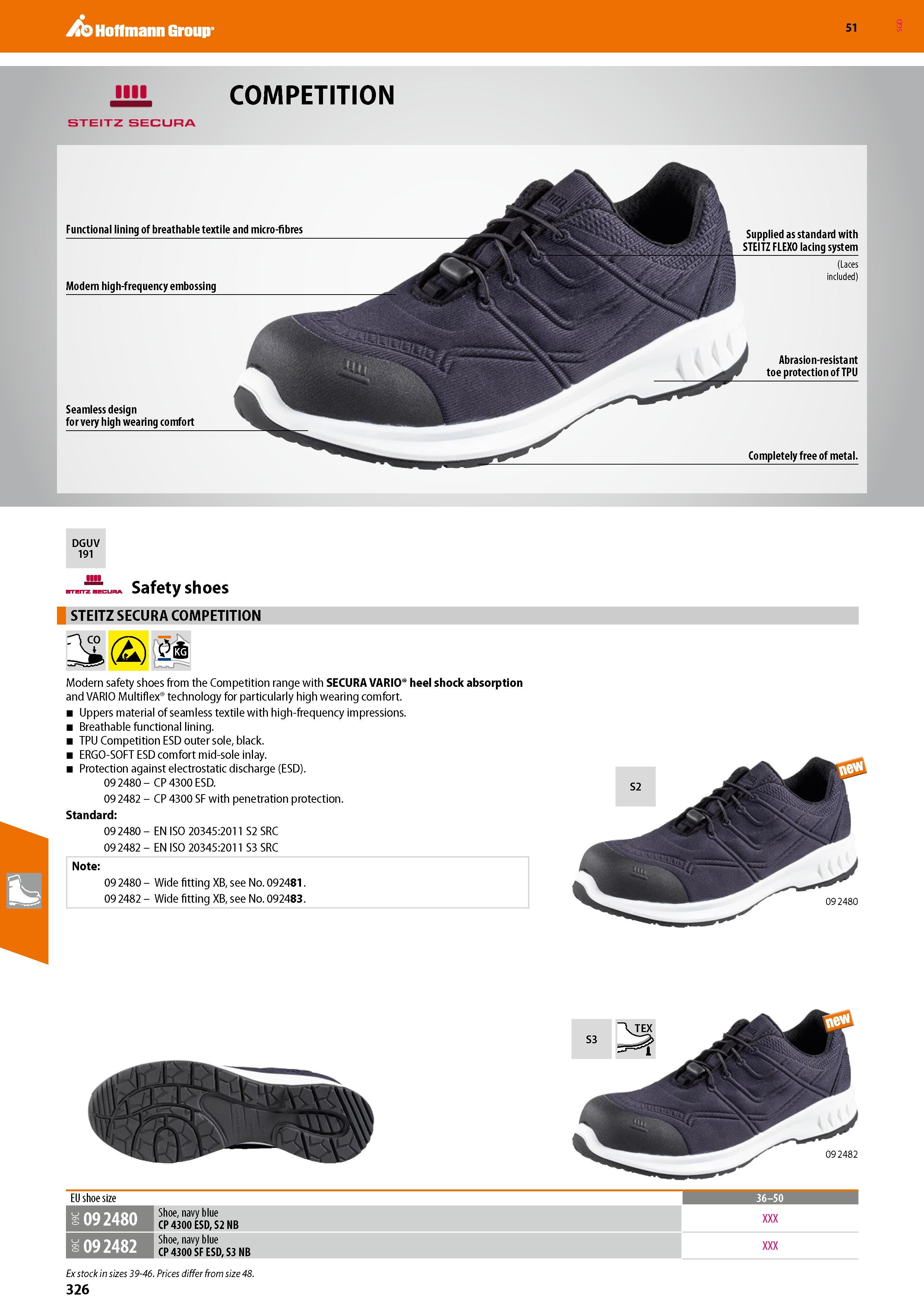326 Hoffmann Group 51 COMPETITION Functional lining of breathable textile and micro-fibres Modern high-frequency embossing Seamless design for very h Каталог HOFFMANN GROUP 2020 Средства индивидуальной защиты органов зрения дыхания кожи СИЗ от поражения электрическим током шума Защитные перчатки Очки Специальная одежда Стр. 326