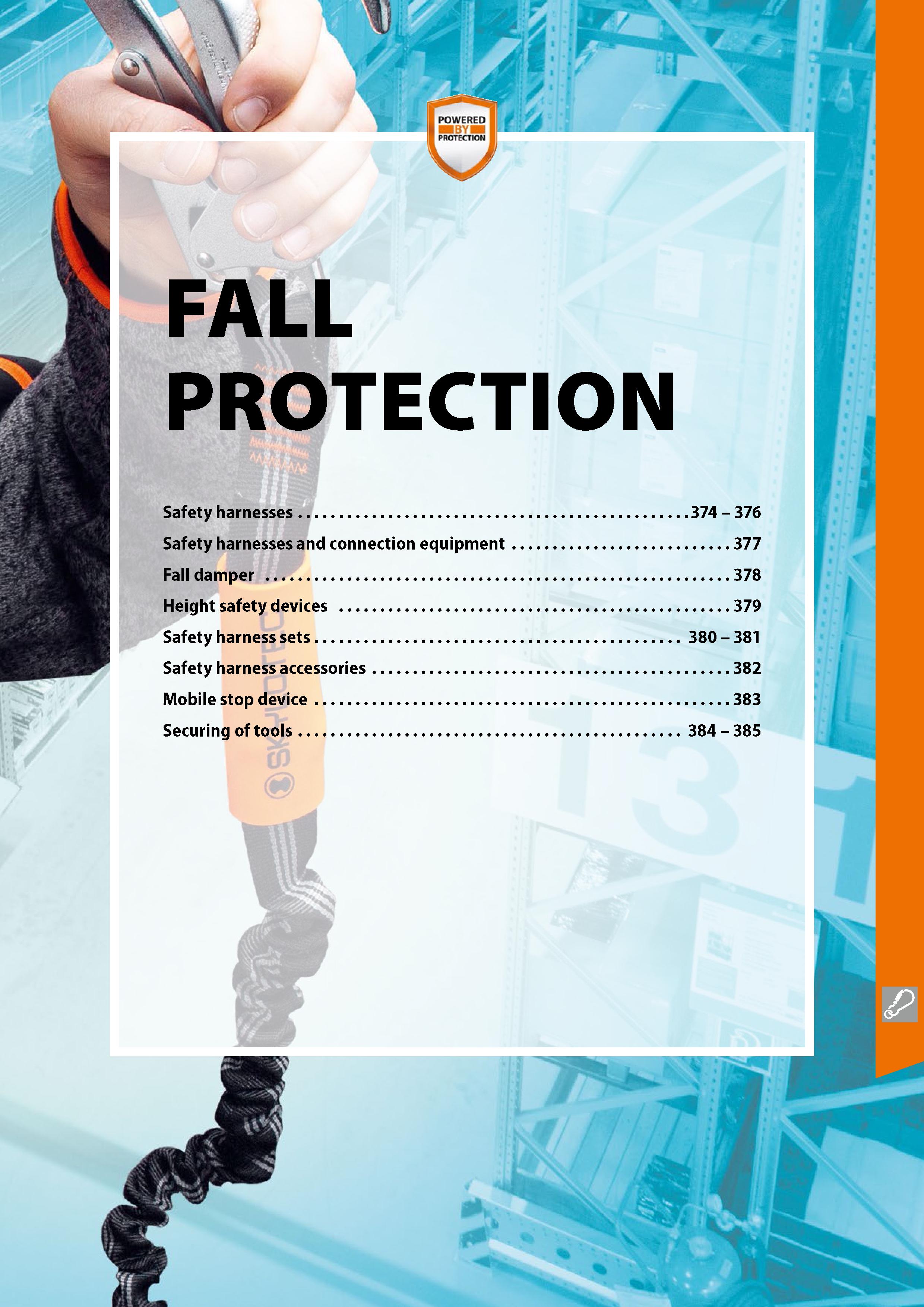 369 FALL PROTECTION Safety harnesses Safety harnesses and connection equipment Fall damper Height safety devices Safety harness sets Safety harness a Каталог HOFFMANN GROUP 2020 Средства индивидуальной защиты органов зрения дыхания кожи СИЗ от поражения электрическим током шума Защитные перчатки Очки Специальная одежда Стр. 369
