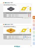 101 TttnUJOSRO’ DNMG KT NEGATIVE 55° RHOMBIC INSERTS, FOR ROUGHING OF CAST IRON PLAQUETTES NÉGATIVES RHOMBIQUES 55°, POUR ÉBAUCHE DES FONTES k N Designation Каталог INGERSOLL 2015 Металлорежущий токарный инструмент Резцы Державки Сменные режущие многогранные пластины для точения на станках Стр. 101 ENG FRA