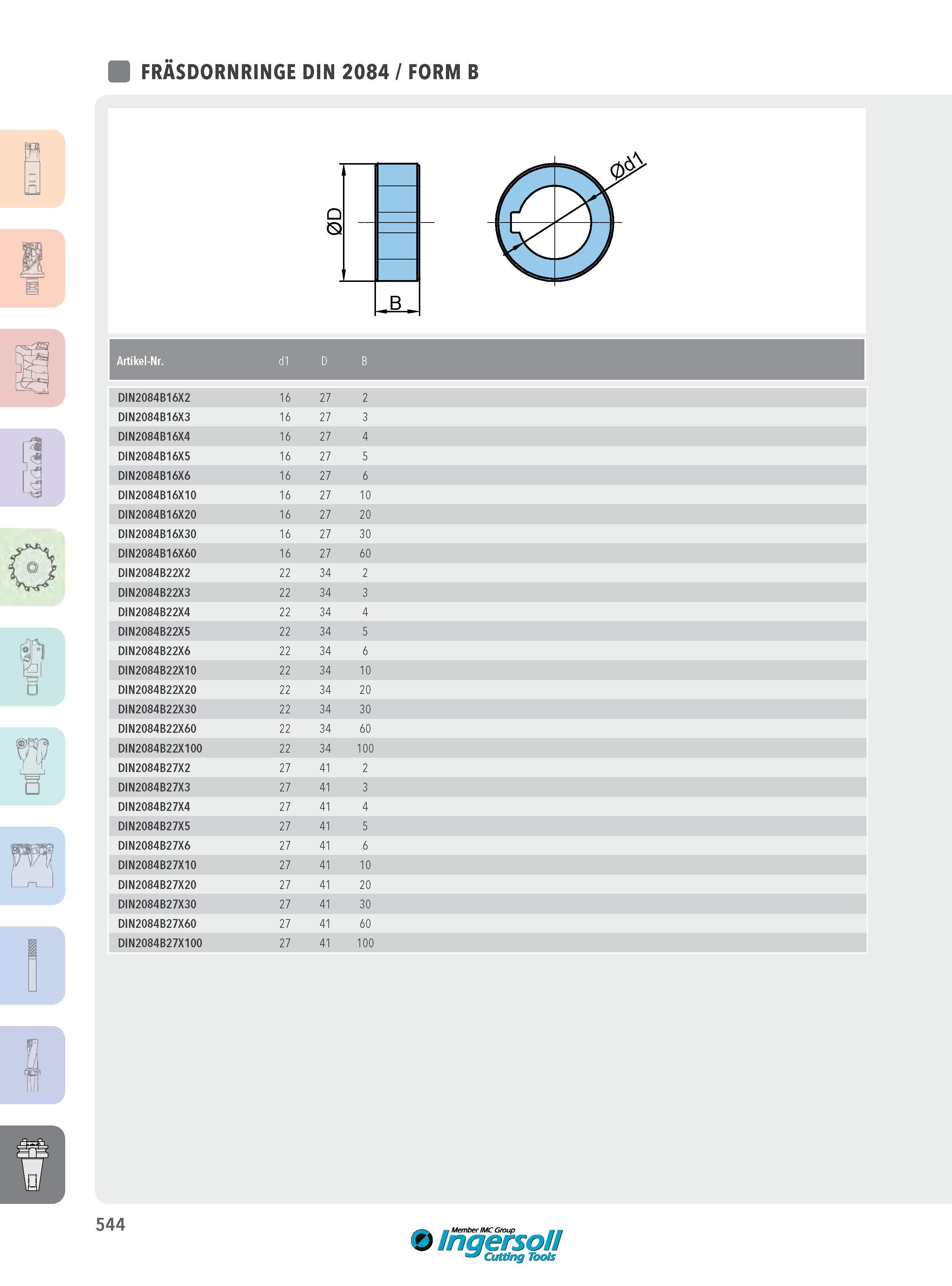 544 FRÄSDORNRINGE DIN 2084 / FORM B 0 ,B, DIN2084B16X2 16 27 2 DIN2084B16X3 16 27 3 DIN2084B16X4 16 27 4 DIN2084B16X5 16 27 5 DIN2084B16X6 16 27 6 DIN2084B16 Каталог INGERSOLL 2016 Фрезерный и сверлильный металлорежущий инструмент Фрезы сборные и монолитные Сверла Оснастка инструментальная Стр. 544 DEU