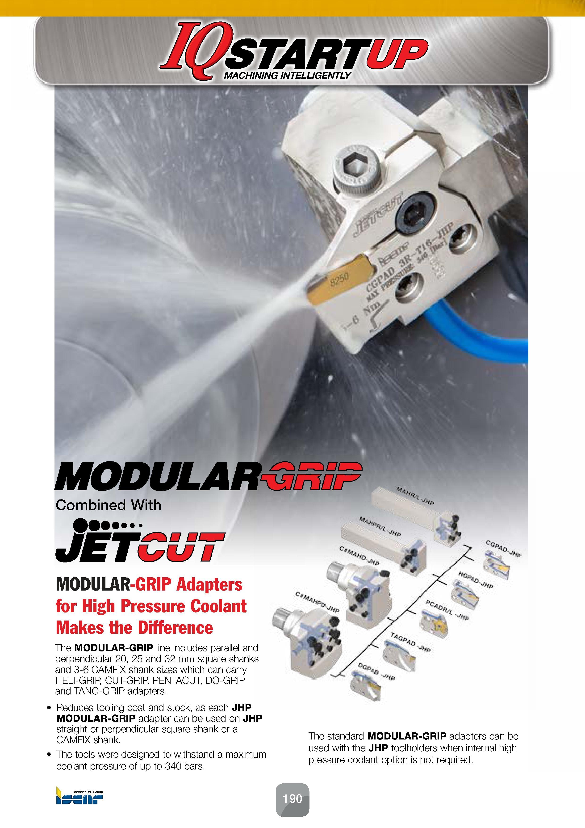 192 MODUi Combined With li MODULAR-GRIP Adapters for High Pressure Coolant Makes the Difference mr The MODULAR-GRIP line includes parallel and perpen Каталог ISCAR 2016 Новый металлорежущий инструмент и инструментальная оснастка для металлообрабатывающих промышленных станков и комплексов с ЧПУ Стр. 190