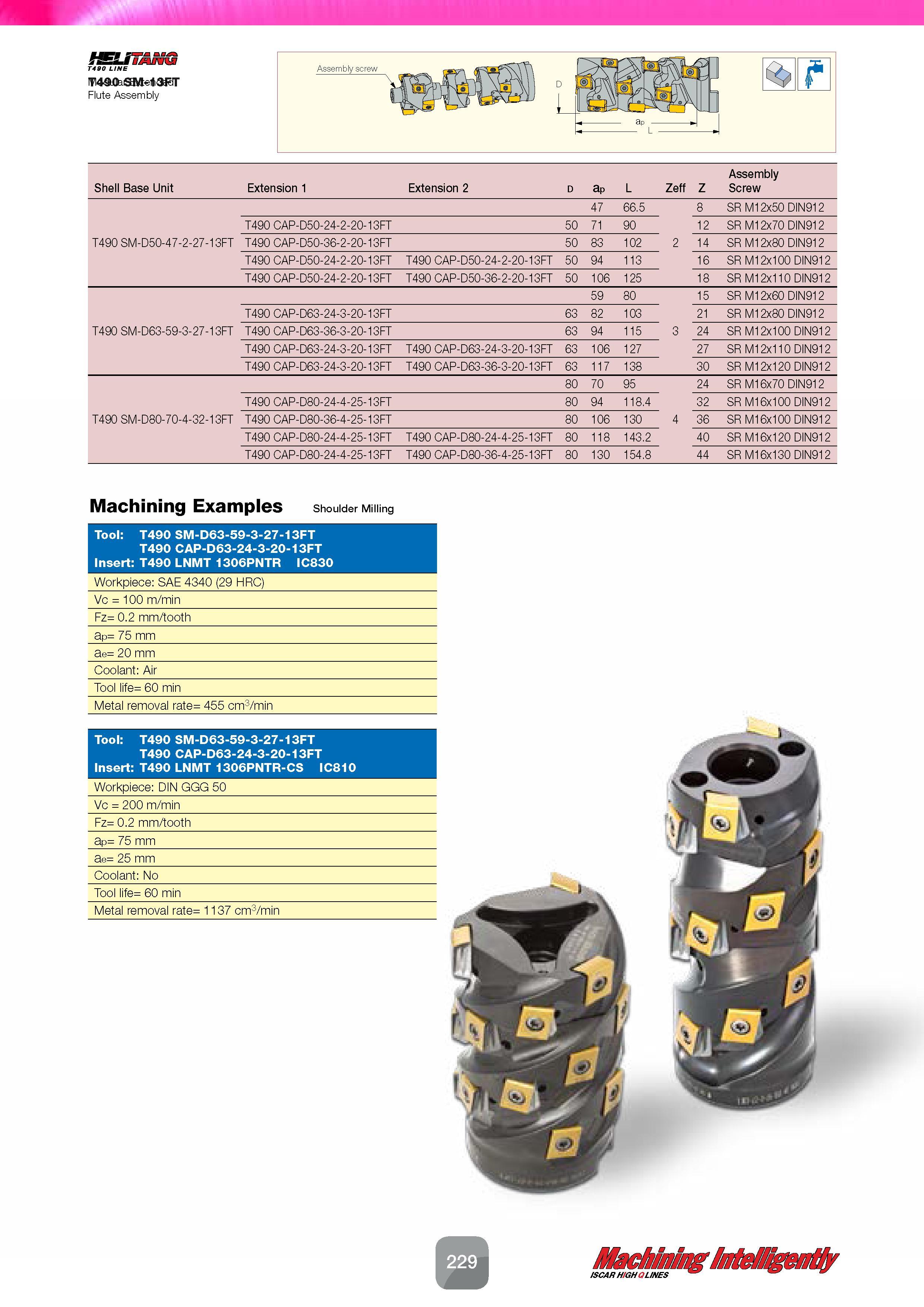 231 tSLSW/SSj T4B0 LINE ModularExtended Flute Assembly Shell Base Unit Extension 1 Extension 2 D ap L Zeff Z Assembly Screw T490 SM-D50-47-2-27-13FT Каталог ISCAR 2016 Новый металлорежущий инструмент и инструментальная оснастка для металлообрабатывающих промышленных станков и комплексов с ЧПУ Стр. 229