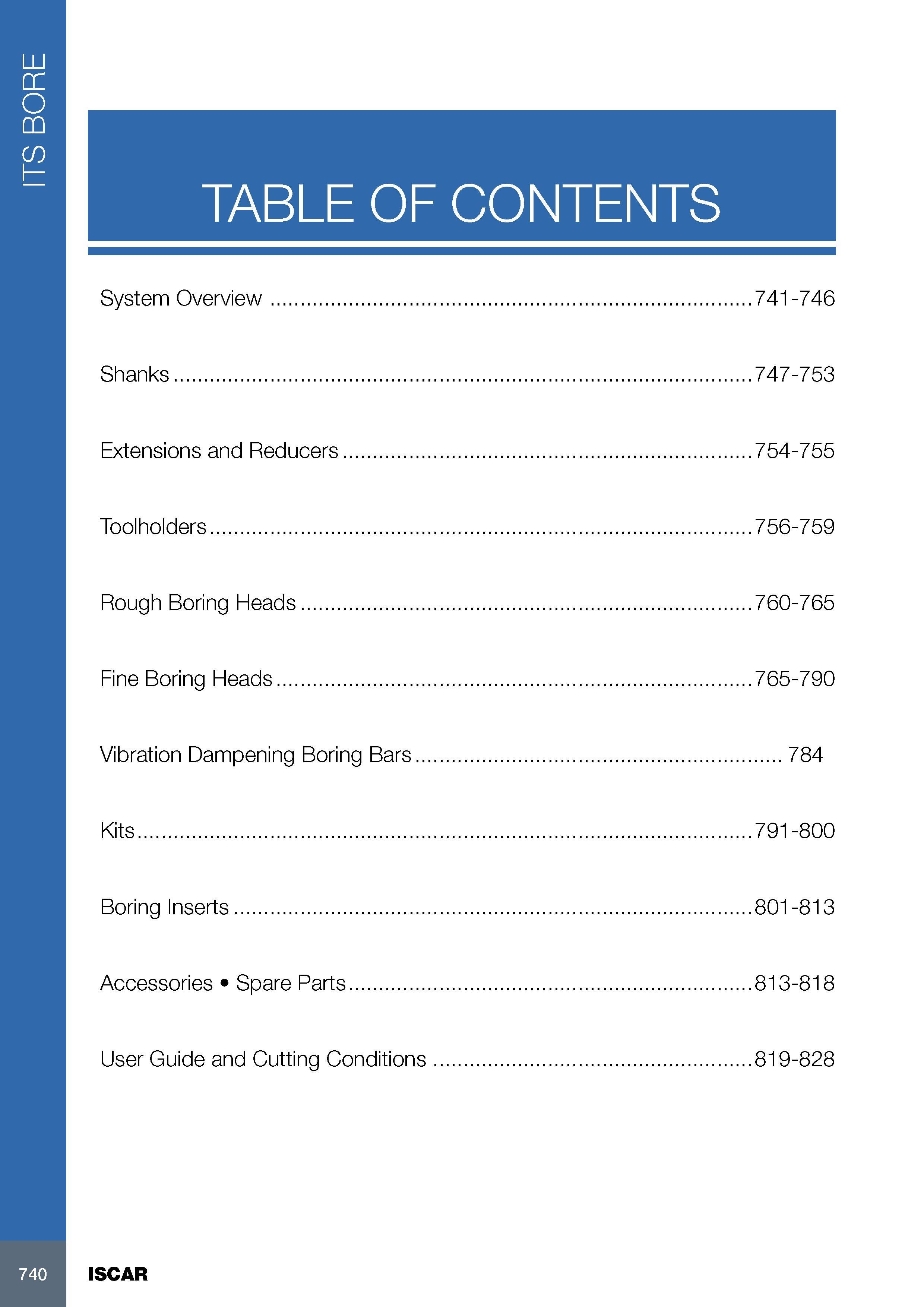 744 ITS BORE 740 TABLE OF CONTENTS System Overview 741-746 Shanks 747-753 Extensions and Reducers 754-755 Toolholders 756-759 Rough Boring Heads 760-765 Fine Bo Каталог ISCAR 2017 Вращающийся металлорежущий инструмент и инструментальная оснастка для металлообрабатывающих станков Фрезы Сверла Развертки Расточные системы Стр. 740