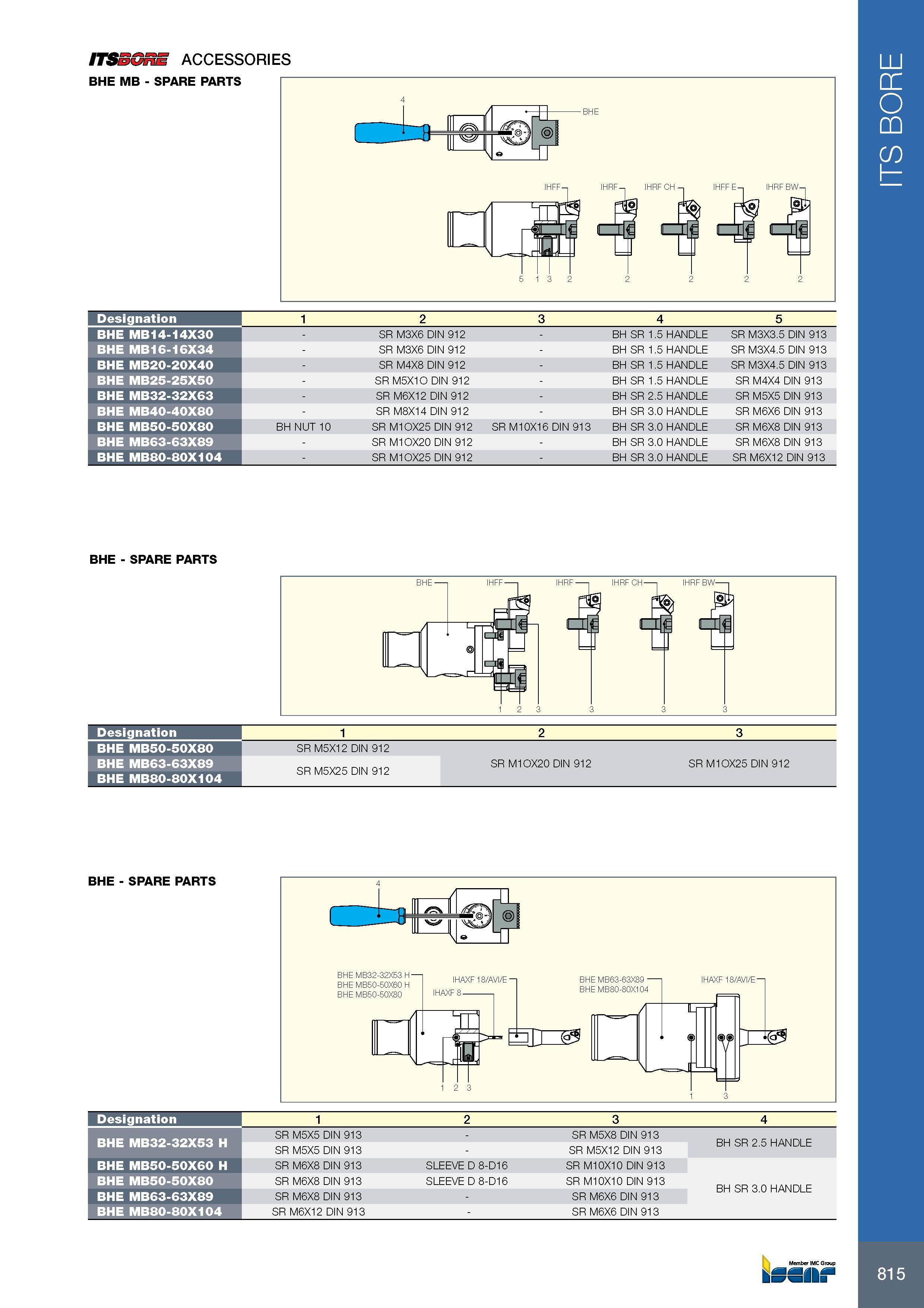 819 815 Обозначение Designation 1 2 3 4 5 BHE MB14-14X30 - SR M3X6 DIN 912 - BH SR 1 5 HANDLE SR M3X3 5 DIN 913 BHE MB16-16X34 - SR M3X6 DIN 912 - BH SR 1 5 HAN Каталог ISCAR 2017 Вращающийся металлорежущий инструмент и инструментальная оснастка для металлообрабатывающих станков Фрезы Сверла Развертки Расточные системы Стр. 815