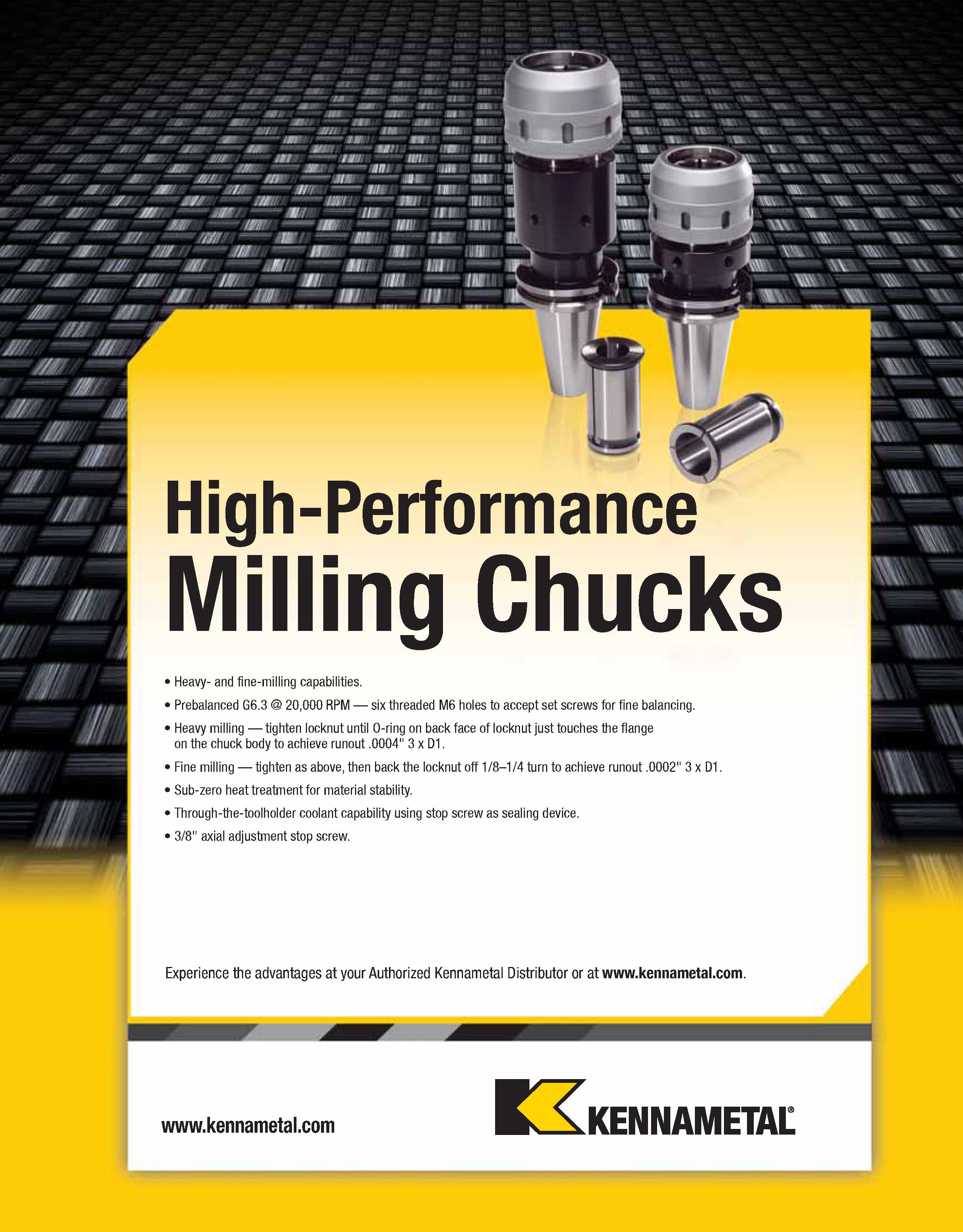 1483 High-Performance Heavy- and fine-milling capabilities Prebalanced G6 3 20,000 RPM six threaded M6 holes to accept set screws for fine balancing H Каталог KENNAMETAL 2013 Инструментальная оснастка и вспомогательный инструмент для универсальных металлорежущих станков и обрабатывающих центров с ЧПУ Стр. M83