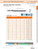 35 ORION HIGH PERFORMANCE DRILLS (CONTINUED) SERIES 165 ORION METRIC SHANK HIGH PERFORMANCE DRILLS 6 90mm - 9 50mm DIAMETER Match with HYDROS Coolan Каталог KYOCERA 2016 Твердосплавный вращающийся режущий инструмент для металлообработки Концевые монолитные фрезы Спиральные сверла Специальные метчики Развертки Стр. 33