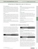 191 TAPS ENGINEERING DATA (continued) TERMS definitions DEFINITION OF TERMS APPLYING TO TAPS (cont ) PITCH DIAMETER On a straight thread, the pitch d Каталог KYOCERA 2016 Твердосплавный вращающийся режущий инструмент для металлообработки Концевые монолитные фрезы Спиральные сверла Специальные метчики Развертки Стр. 189