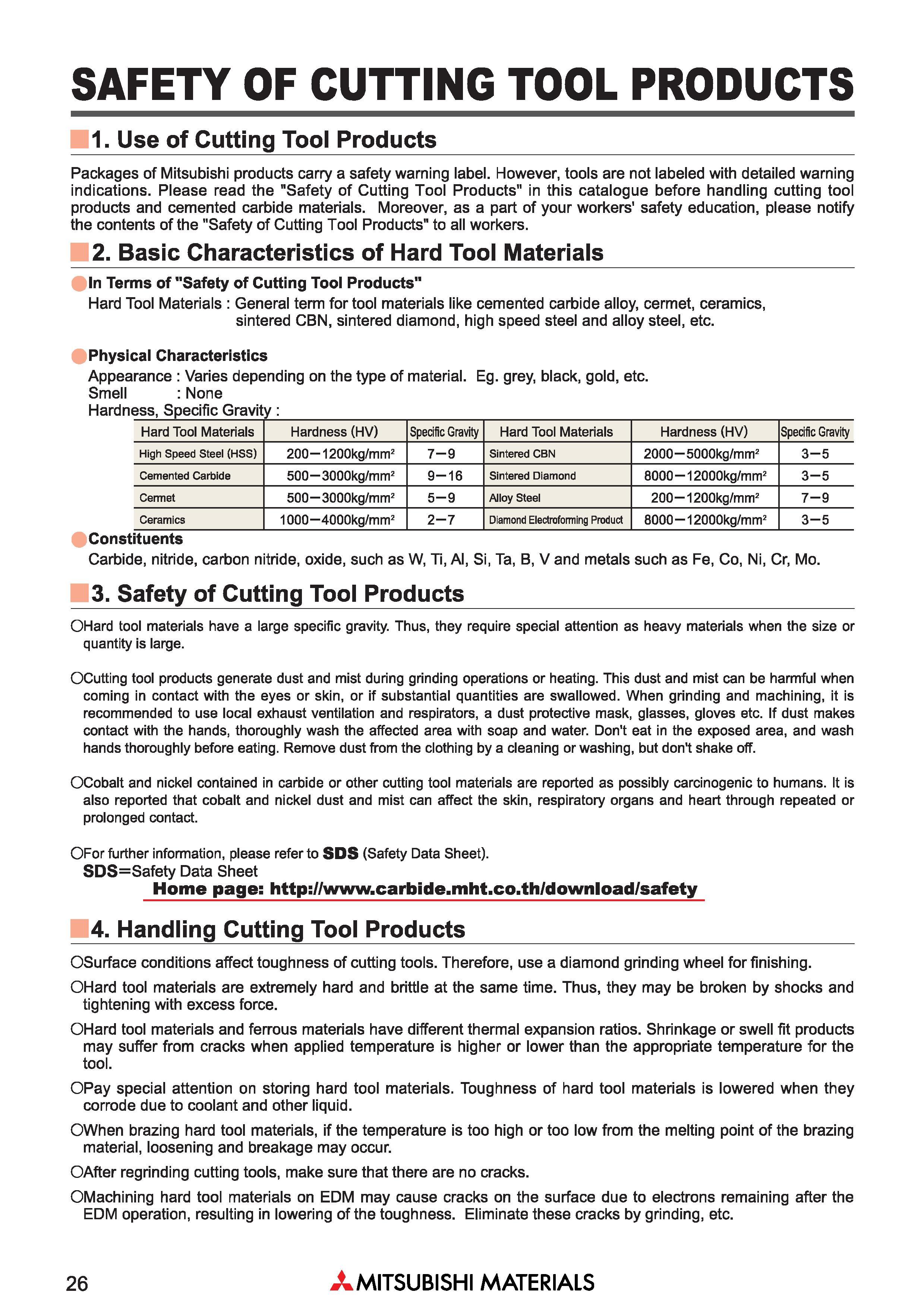 26 SAFETY OF CUTTING TOOL PRODUCTS 1 Use of Cutting Tool Products Packages of Mitsubishi products carry a safety warning label However, tools are no Каталог MITSUBISHI 2018 Инструмент для станков Пластины сменные режущие Фрезы концевые твердосплавные и сборные с СРП Сверла спиральные Резцы токарные Державки Стр. 26