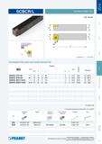 70 Токарный резец Pramet SCBCR/L для наружной токарной обработки на станках Правого и левого исполнений Размеры Вес указан в кг Запчасти Зажимной винт Резьба Каталог PRAMET 2014 на русском языке Токарная обработка Точение Отрезка Обработка канавок Нарезание резьбы Стр. 69