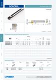 99 Расточные токарные резцы Pramet SCXCR/L со стальным цилиндрическим хвостовиком с лысками Схема обработки Параметры технологической проходимости металлорежу Каталог PRAMET 2014 на русском языке Токарная обработка Точение Отрезка Обработка канавок Нарезание резьбы Стр. 98