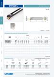 49 Токарный резец Pramet PTFNR/L для внутренней токарной обработки на станках Правого и левого исполнений Размеры Каталог PRAMET 2014 на русском языке Токарная обработка Точение Отрезка Обработка канавок Нарезание резьбы Стр. 48