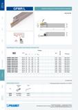133 Канавочные токарные резцы Pramet GFMR/L с режущими сменными твердосплавными пластинами для точения канавок и отрезки Механическое крепление СРП винтом Приз Каталог PRAMET 2014 на русском языке Токарная обработка Точение Отрезка Обработка канавок Нарезание резьбы Стр. 132