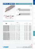 138 Токарные резцы Pramet для отрезки и точения канавок на станках GFIR-R, GFMR-R РЕЗЕЦ для наружной токарной обработки на станках ISO Размеры Вес указан в кг Каталог PRAMET 2014 на русском языке Токарная обработка Точение Отрезка Обработка канавок Нарезание резьбы Стр. 137