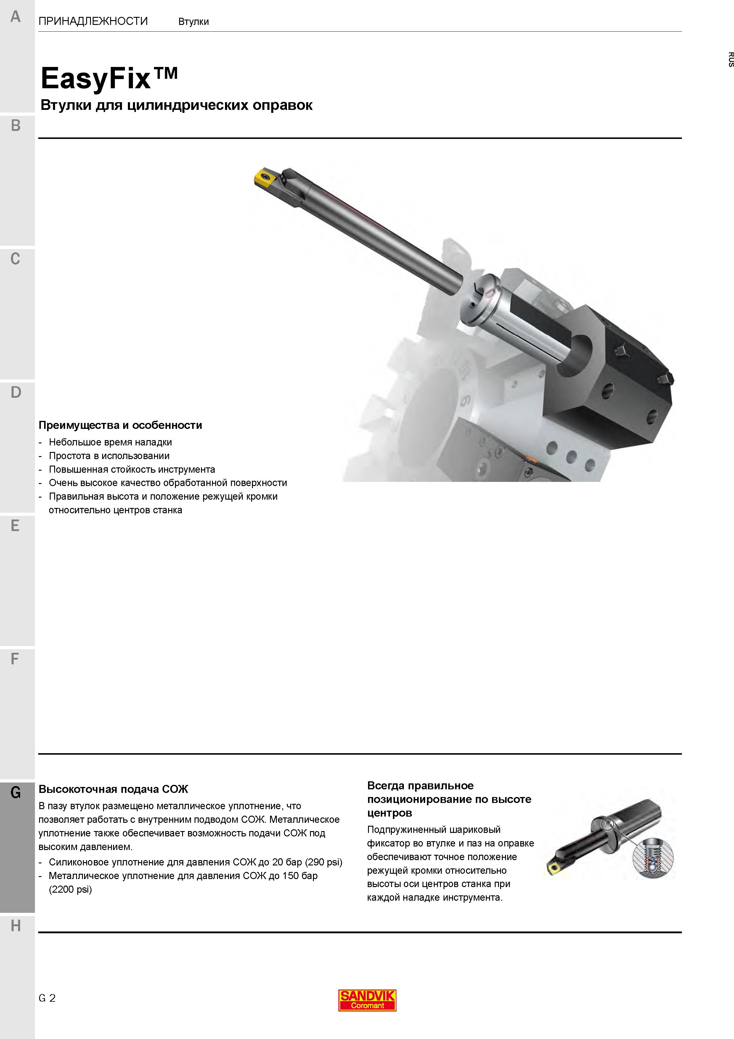 636  Каталог SANDVIK COROMANT 2020 Инструмент для токарной обработки металла на станках Пластины режущие Токарные резцы и державки Инструментальная оснастка Стр. G2
