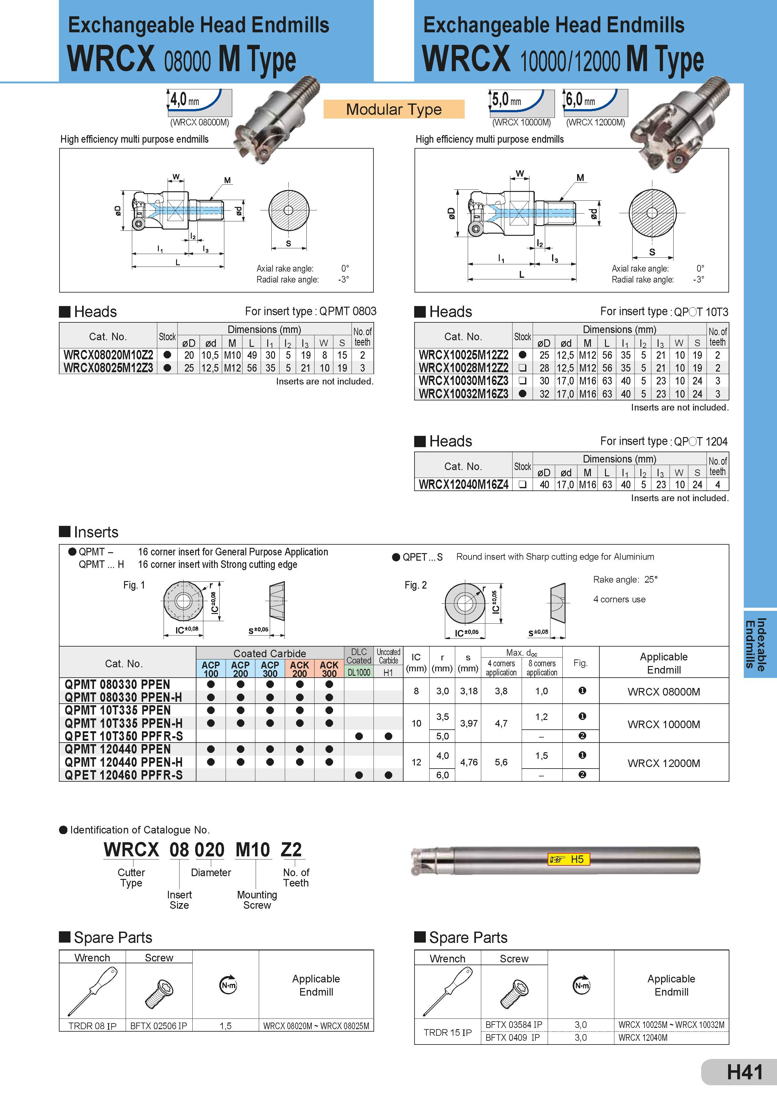 339 Exchangeable Head Endmills WRCX 08000 M Type (WRCX 08000M) High efficiency multi purpose endmills Exchangeable Head Endmills WRCX 10000/12000 M Type M Каталог SUMITOMO 2018 Инструмент металлорежущий Пластины сменные твердосплавные и из сверхтвердых режущих материалов Сверла спиральные Фрезы сборные с СРП Резцы Стр. H41