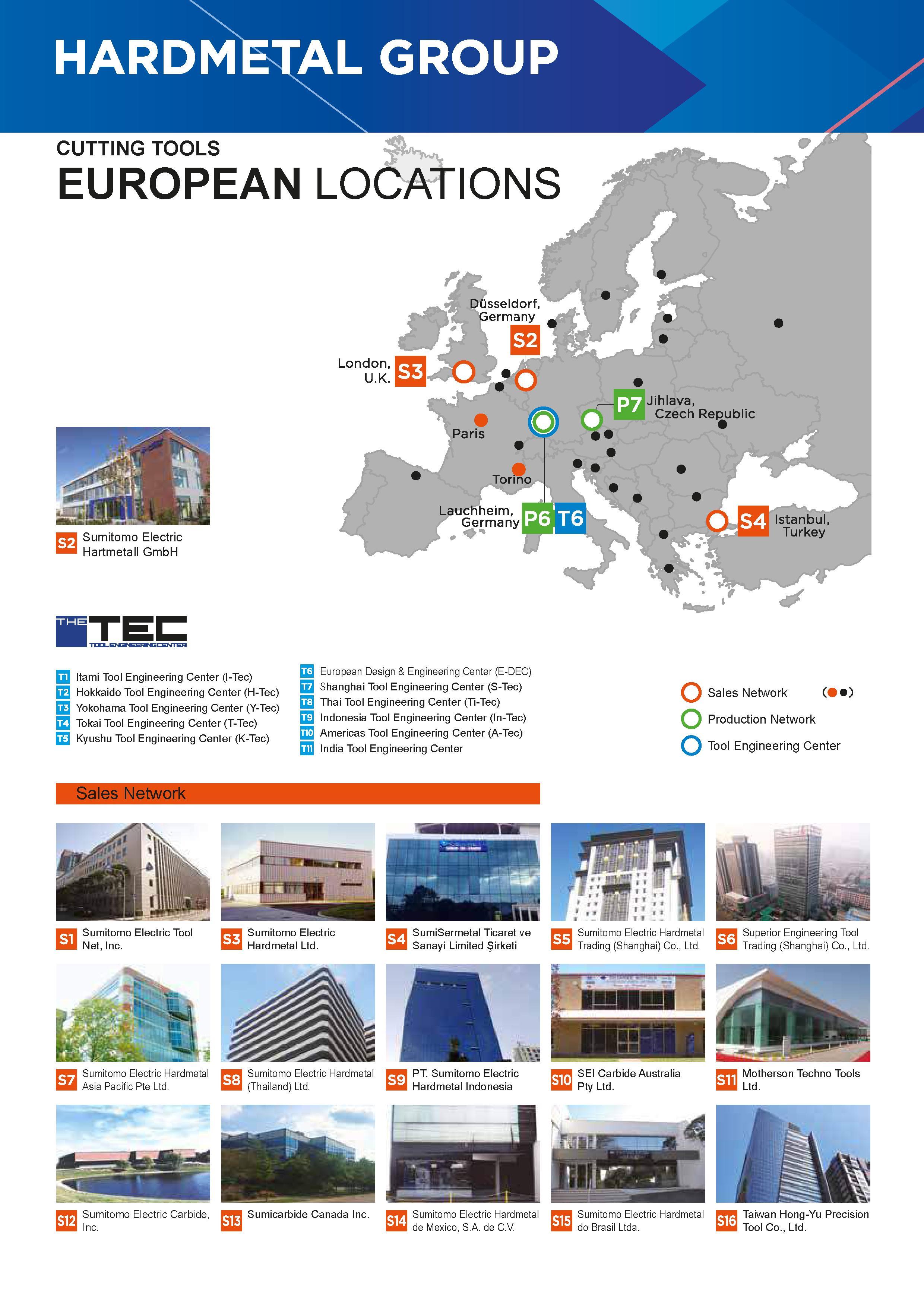 607 HARDMETAL GROUP CUTTING TOOLS EUROPEAN LOC Paris V- V Torino Lauchheim, GermanyL Sumitomo Electric Hartmetall GmbH TEC ES Itami Tool Engineering Cente Каталог SUMITOMO 2018 Инструмент металлорежущий Пластины сменные твердосплавные и из сверхтвердых режущих материалов Сверла спиральные Фрезы сборные с СРП Резцы Стр. 