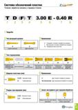 470 Система обозначений пластин Точение, обработка канавок и торцевое точение Tz&LAMP T 1 D 2 (F) 3 T 4 3 00 5 6 - 0 40 R 7 8 1 TaeguTec 2 Тип режуще Каталог TAEGUTEC 2020 Режущий инструмент для токарных станков с ЧПУ и универсальных с ручным управлением Твердосплавные пластины для резцов и державок Спиральные сверла Стр. B107