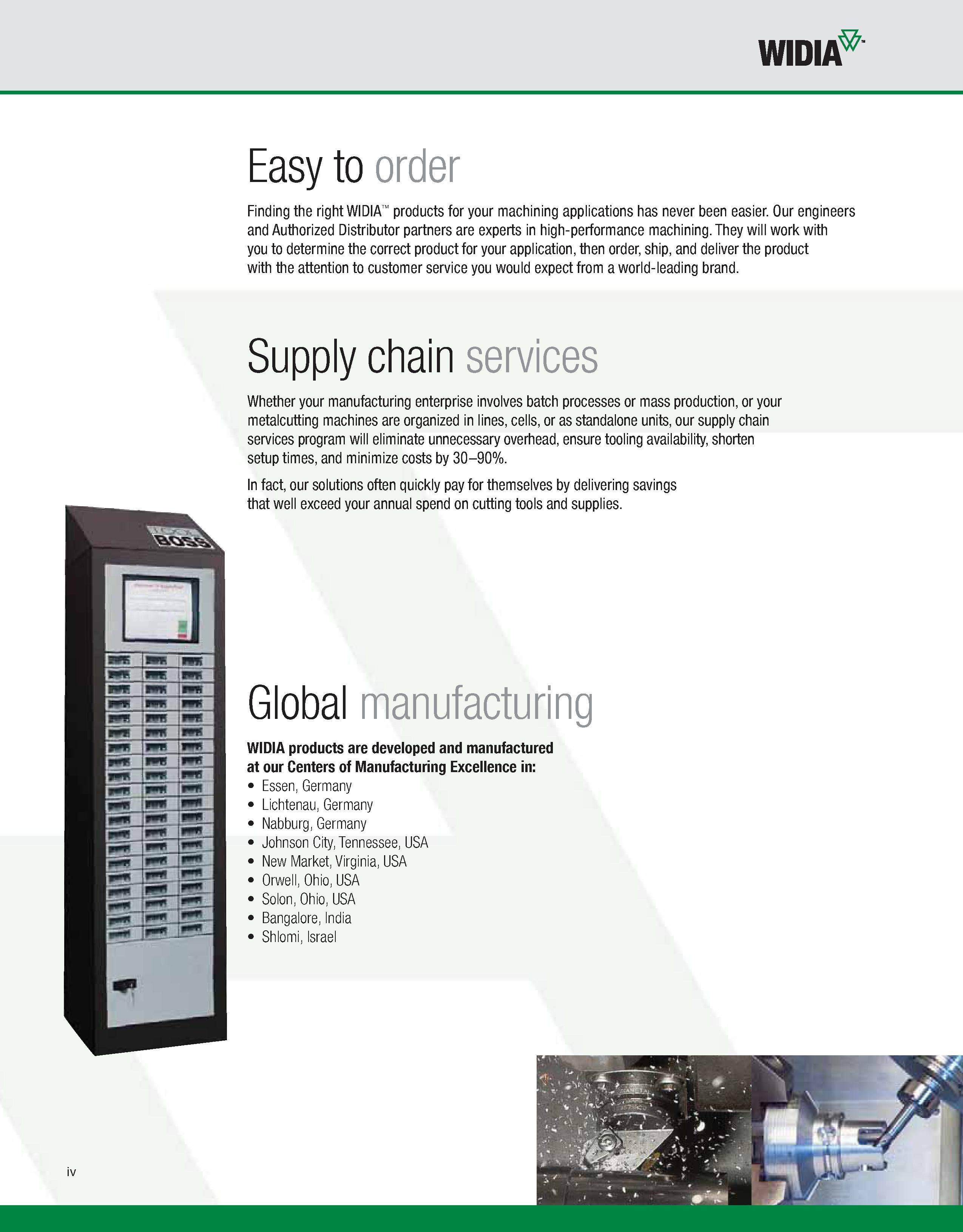 6 WIDIA Easy to order Finding the right WIDIA products for your machining applications has never been easier Our engineers and Authorized Distribut Каталог WIDIA 2011 Инструментальная оснастка для металлорежущих станков Вспомогательный инструмент для оборудования Адаптеры Насадки Оправки Патроны Стр. IV ENG