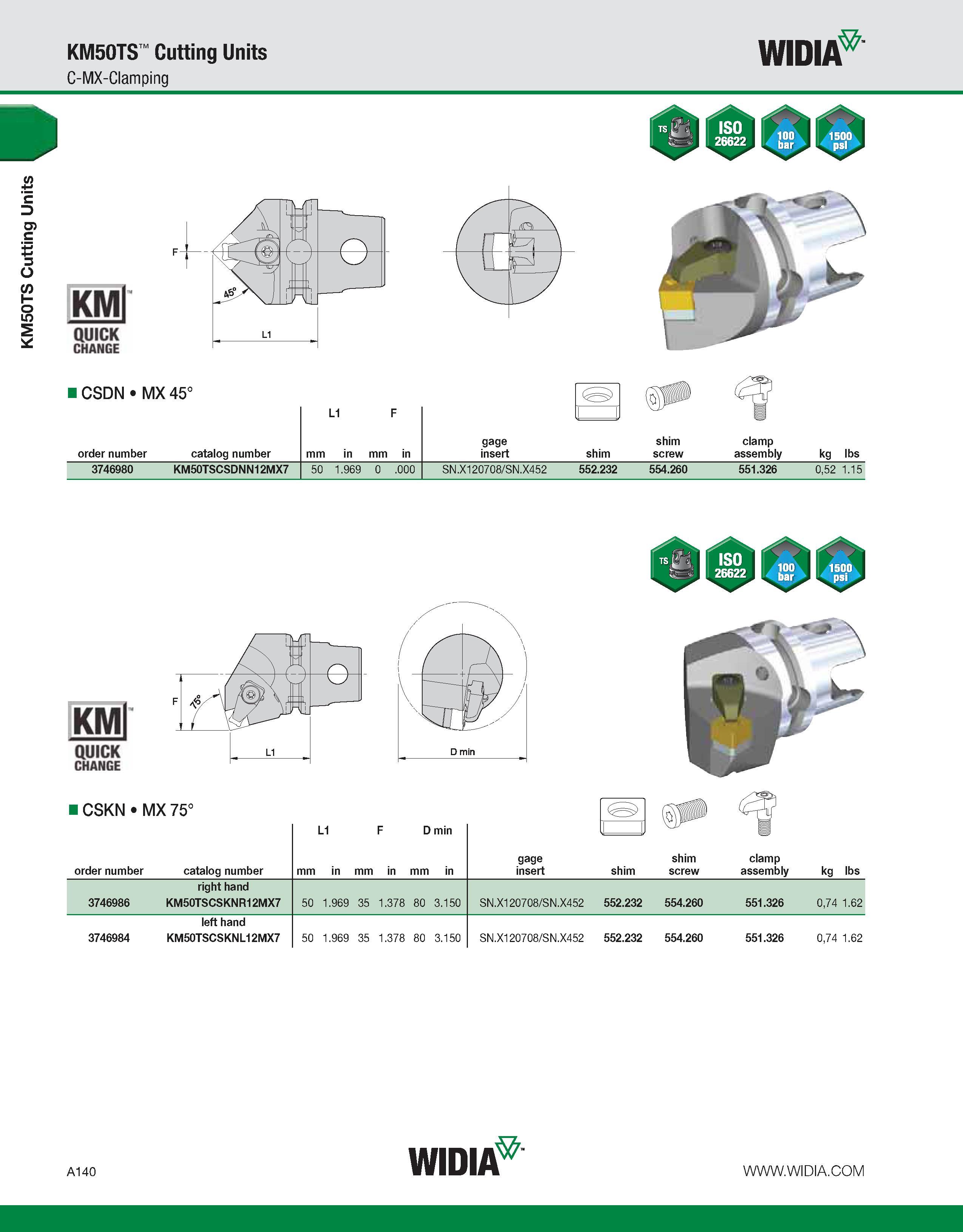150 KM50TS Cutting Units KM50TS Cutting Units C-MX-Clamping WIDIA KMl QUICK CHANGE CSDN MX 45° L1 F J 1 V 9 gage shim clamp order number catalog numb Каталог WIDIA 2011 Инструментальная оснастка для металлорежущих станков Вспомогательный инструмент для оборудования Адаптеры Насадки Оправки Патроны Стр. A140 ENG