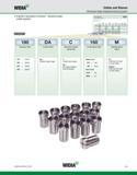 971 WIDIA Collets and Sleeves DA Double-Angle Catalog Numbering System Industry-standard Erickson double-angle collet system ERICKSON 180 DA C 160 Sy Каталог WIDIA 2011 Инструментальная оснастка для металлорежущих станков Вспомогательный инструмент для оборудования Адаптеры Насадки Оправки Патроны Стр. I63 ENG