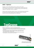 254 Особенностью токарных резцов Widia TopGroove является жесткий прижим мостового типа попадающий в канавку на сменной режущей пластине Данная конструкция металлореж Каталог WIDIA 2015 Токарный инструмент для наружного точения и растачивания Обработка канавок и отрезка Нарезание резьбы на станочном оборудовании Стр. B30