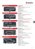 567 WURTH НАБОР ГОЛОВОК 3/8'' НАБОР ГОЛОВОК 3/8'' НАБОР ГОЛОВОК 3/8'' TORX Артикул 0965 12 160 Метрические В металлическом футляре с резиновым ложеме Каталог WURTH 2016 Режущий и слесарный инструмент Продукция химическая и электротехническая Крепежные изделия Расходные и абразивные материалы Стр. 567