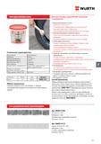 691 WURTH ПАСТА ДЛЯ МОНТАЖА КОЛЕС Технические характеристики Консистенция пастообразная рН-фактор 5,5-6,0 Рабочая температура -15 +40° C Температура Каталог WURTH 2016 Режущий и слесарный инструмент Продукция химическая и электротехническая Крепежные изделия Расходные и абразивные материалы Стр. 691
