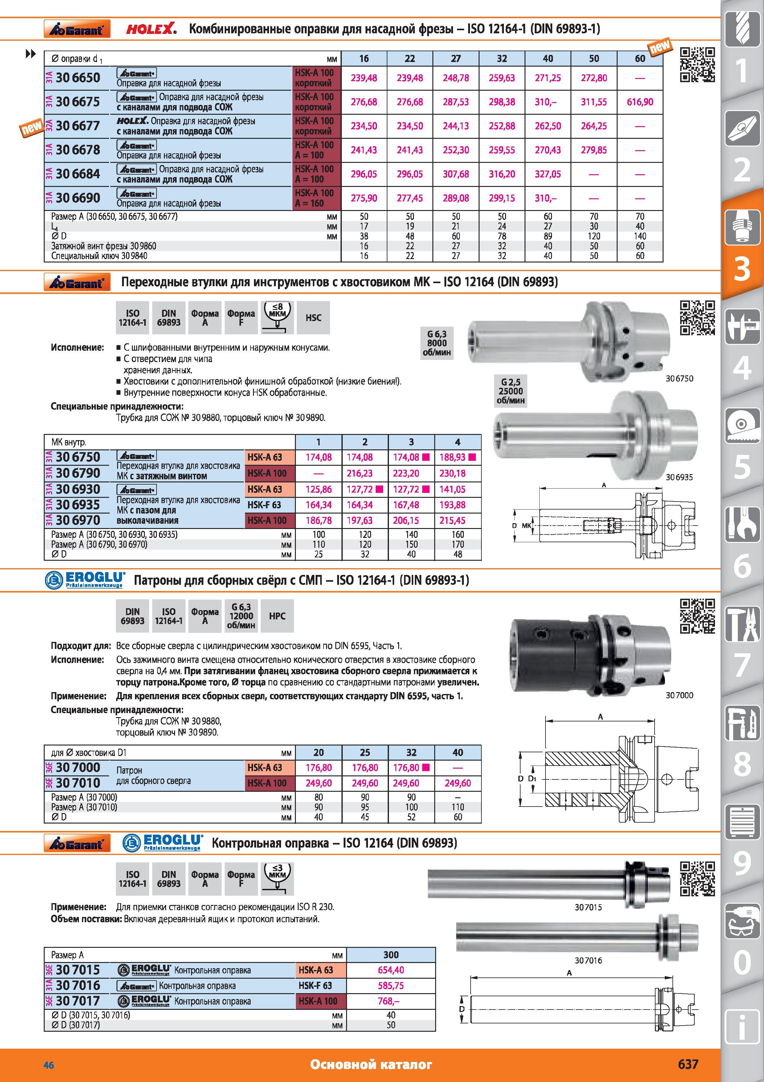 637 Комбинированные оправки для насадной фрезы от Hoffmann Group ISO 12164-1 (DIN 69893-1) 0 оправки d мм 16 22 27 32 40 50 60 1 30 6650 HSK-A100 короткий Каталог HOFFMANN GROUP 2015 № 46 на русском Инструмент Оборудование Инвентарь Комплексные технологические решения и поставки Стр. 637