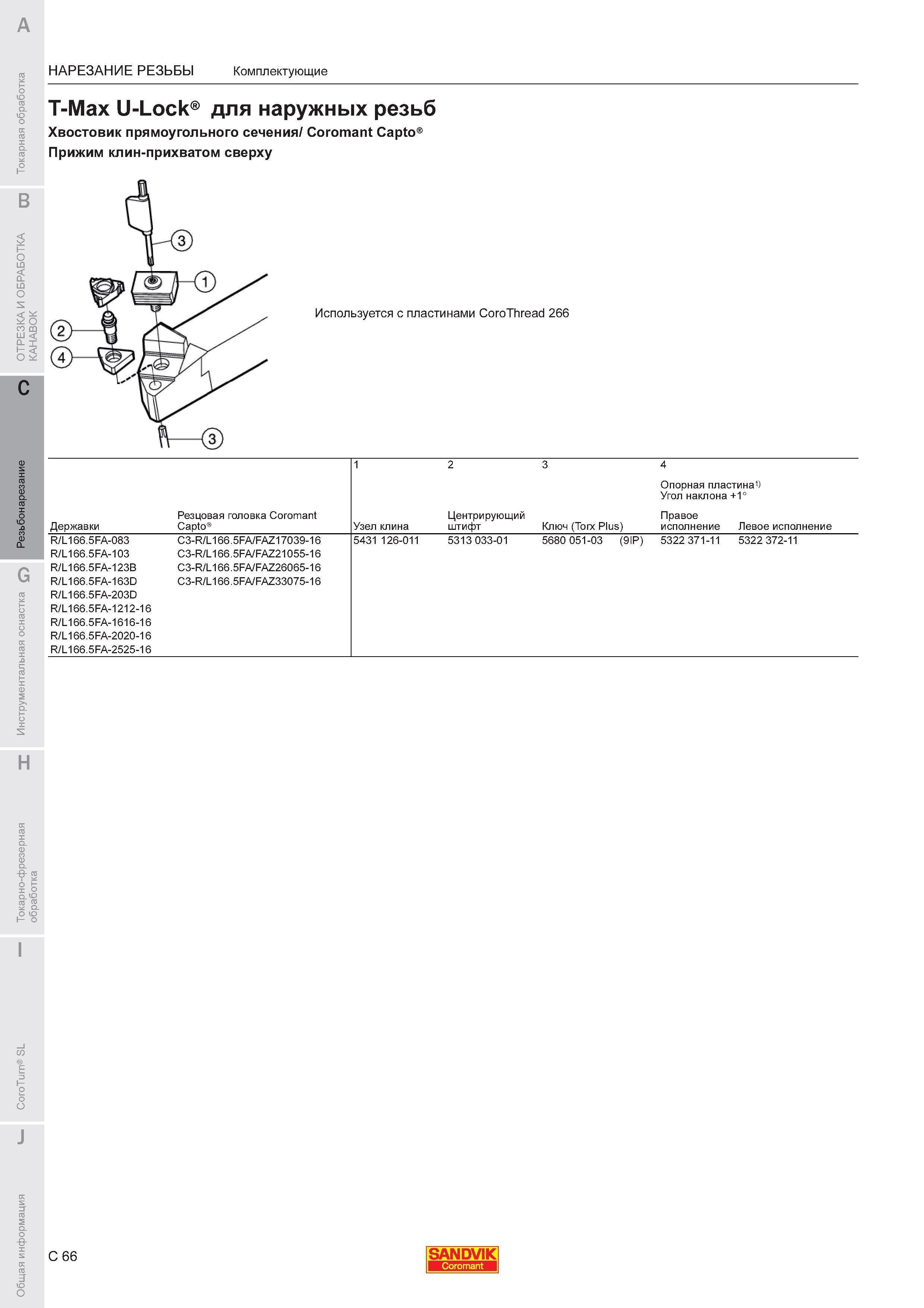 656  Каталог SANDVIK COROMANT 2011 Токарный инструмент и инструментальная оснастка для металлорежущих станков и обрабатывающих центров с ЧПУ Стр. C66