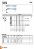81 PRGCR/L -Tuh/t Lever lock type Approach angle Designation Dimension (mm) Insert h b l1 l2 f 90° PRGCR/L 2020 K10 20 20 125 14 5 25 RC X 100300 Q A290 Каталог TAEGUTEC 2016 Металлорежущий инструмент для токарных станков Резцы Державки Сменные режущие пластины Сверла монолитные и сборные Стр. A78 ENG