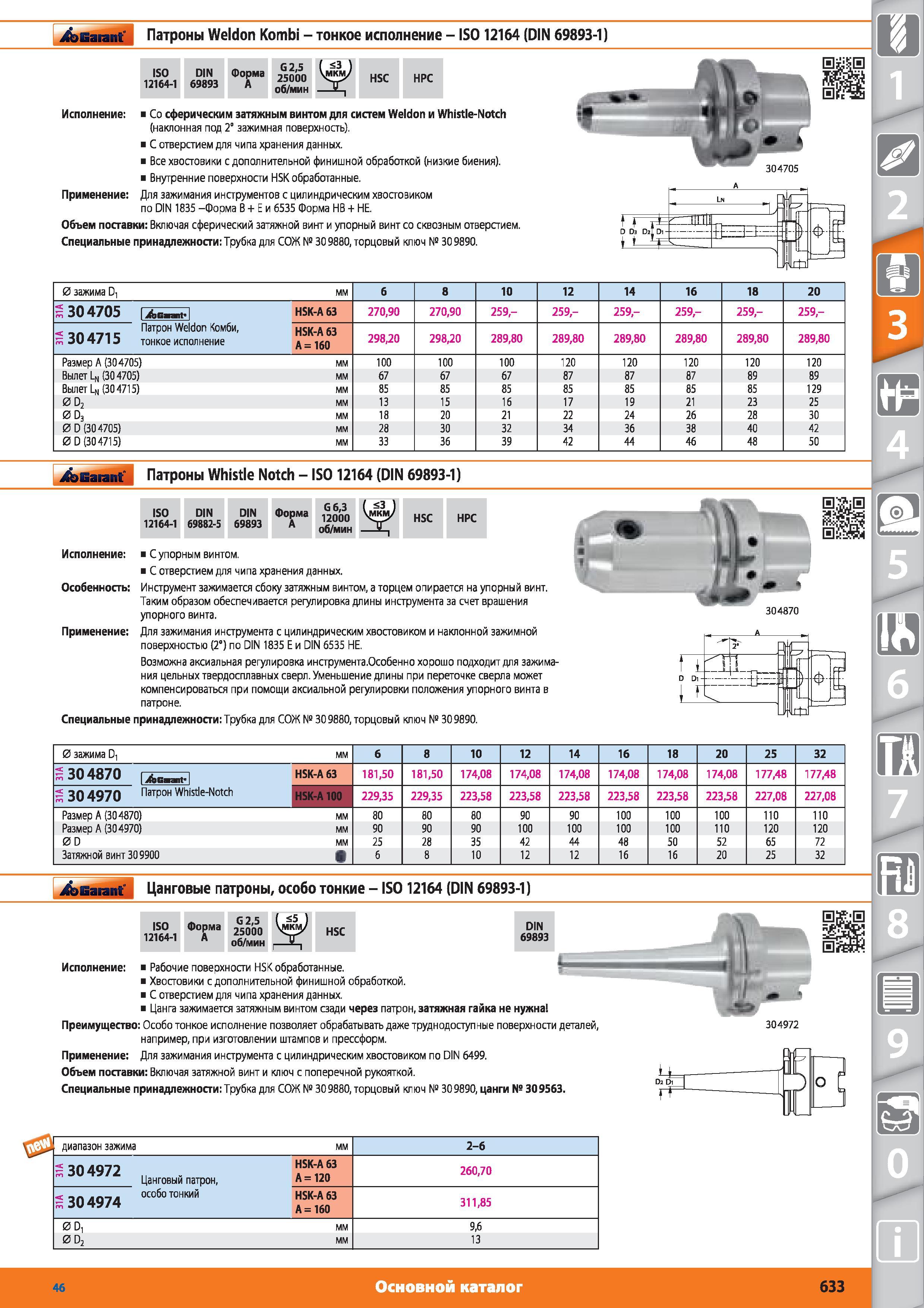 633 Патроны Weldon Kombi от Hoffmann Group Тонкое исполнение ISO 12164 (DIN 69893-1) iso 12164-1 DIN 69893 Форма A G25 25000 об/мин HSC HPC Со сферическим Каталог HOFFMANN GROUP 2015 № 46 на русском Инструмент Оборудование Инвентарь Комплексные технологические решения и поставки Стр. 633