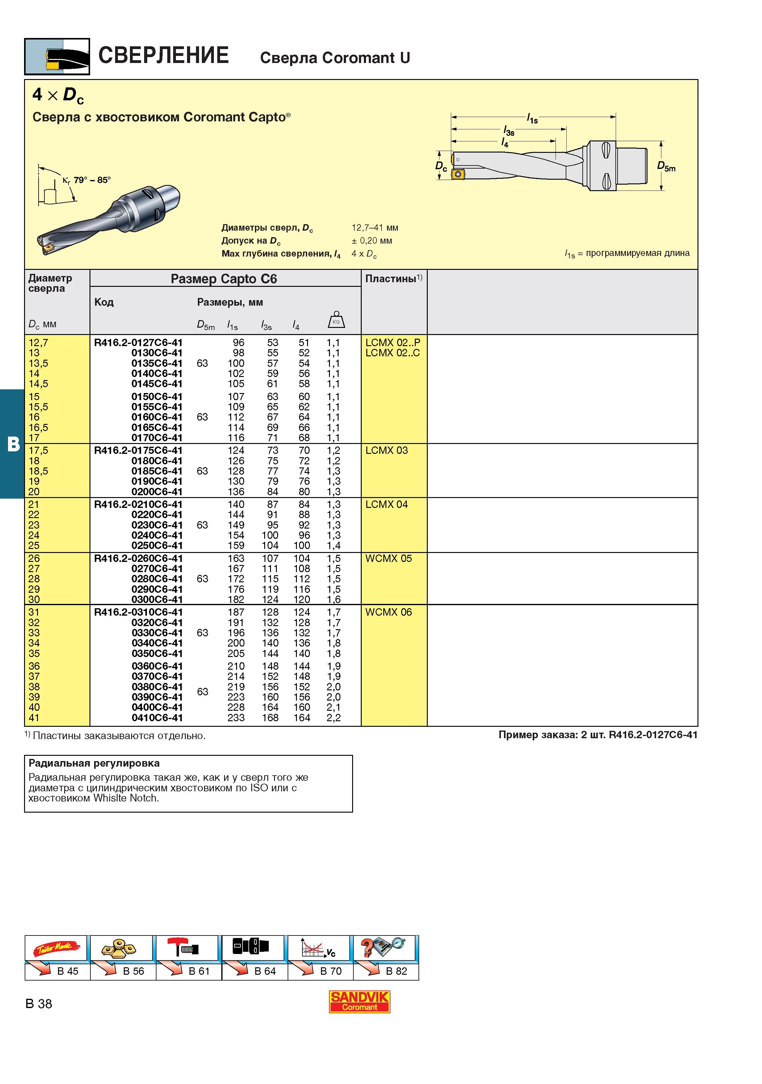275  Каталог SANDVIK COROMANT 2001 Вращающиеся инструменты для фрезерования сверления растачивания Инструментальная оснастка для станков Стр. B38