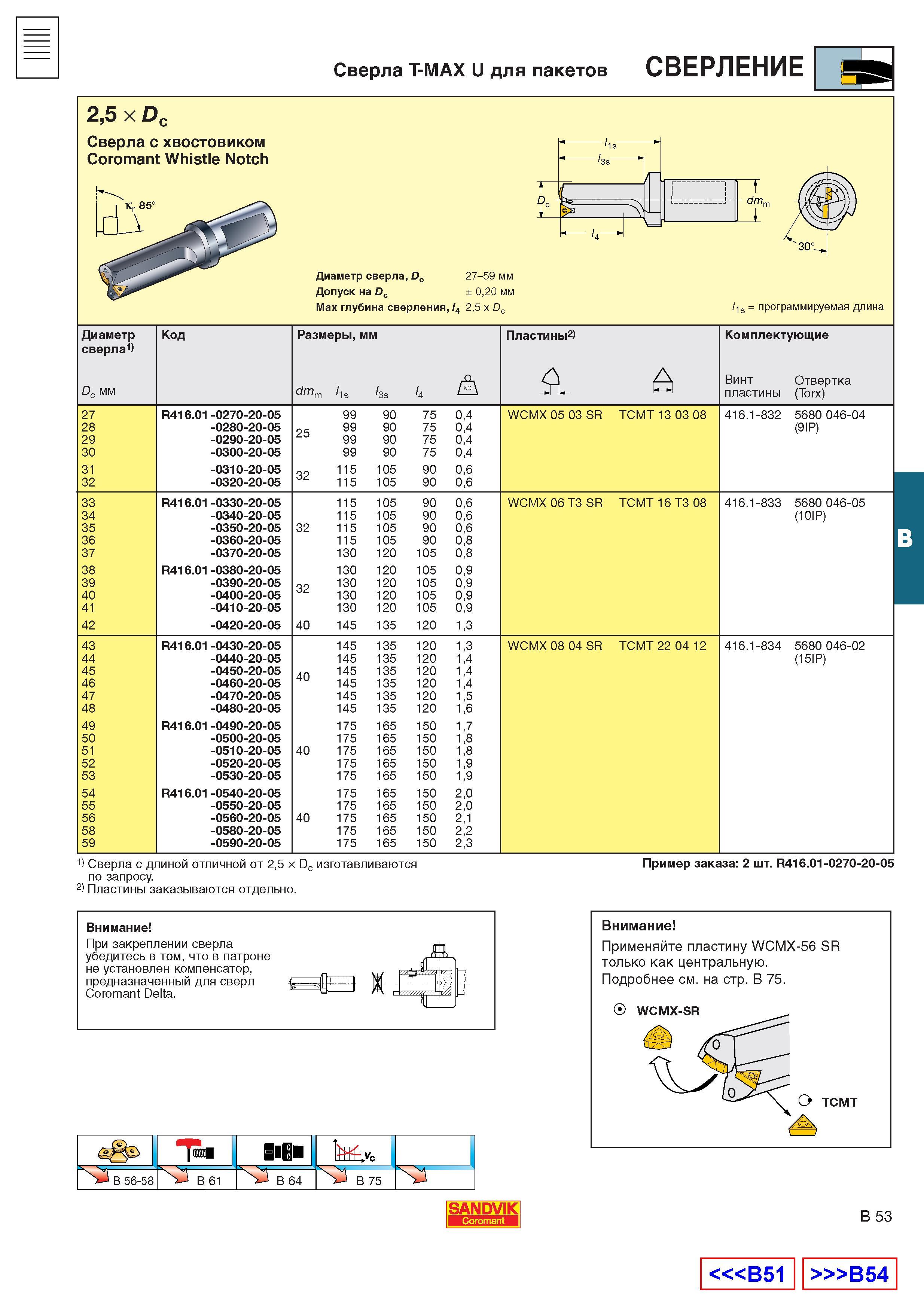 290  Каталог SANDVIK COROMANT 2001 Вращающиеся инструменты для фрезерования сверления растачивания Инструментальная оснастка для станков Стр. B53