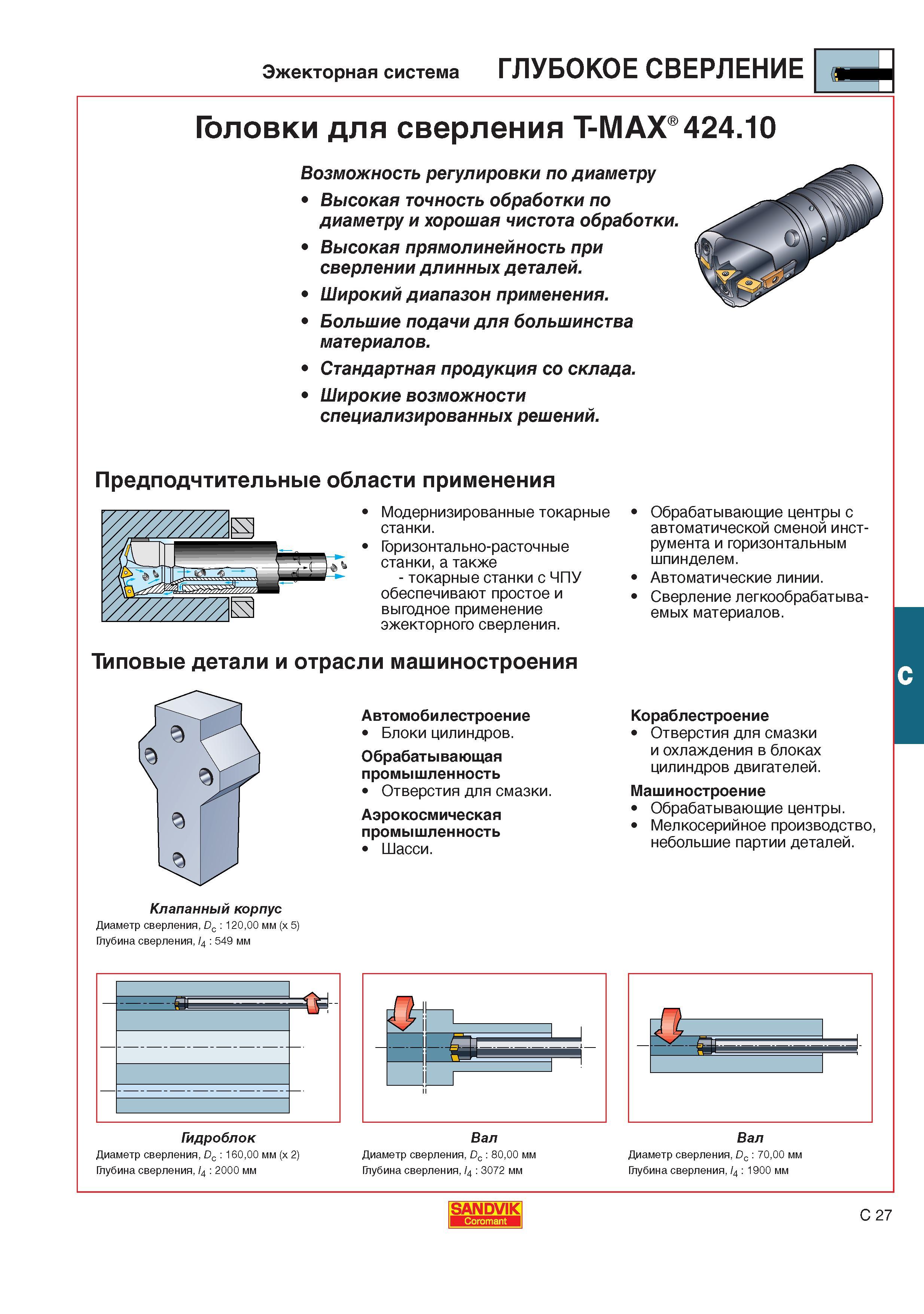 350  Каталог SANDVIK COROMANT 2001 Вращающиеся инструменты для фрезерования сверления растачивания Инструментальная оснастка для станков Стр. C27