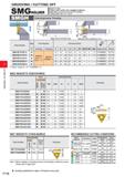 542 GROOVING / CUTTING OFF GROOVING / CUTTING OFF SMG Screw-on type Positive insert suffers from negligible chattering U I n E D Applicable to narrow Каталог MITSUBISHI 2020 Режущий инструмент для станков по металлу Фрезы концевые монолитные из твердого сплава и сборные со сменными режущими пластинами Резцы Сверла Стр. F118
